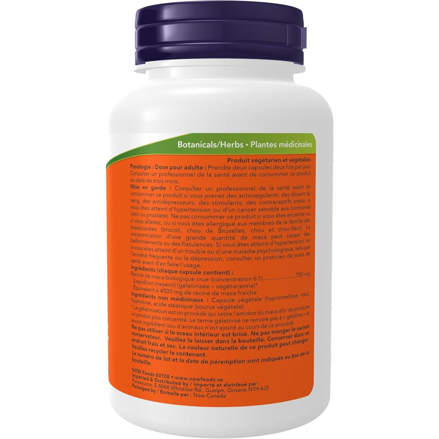 90 Vegetable Capsules | NOW Maca raw 750 mg 6:1 Concentrate