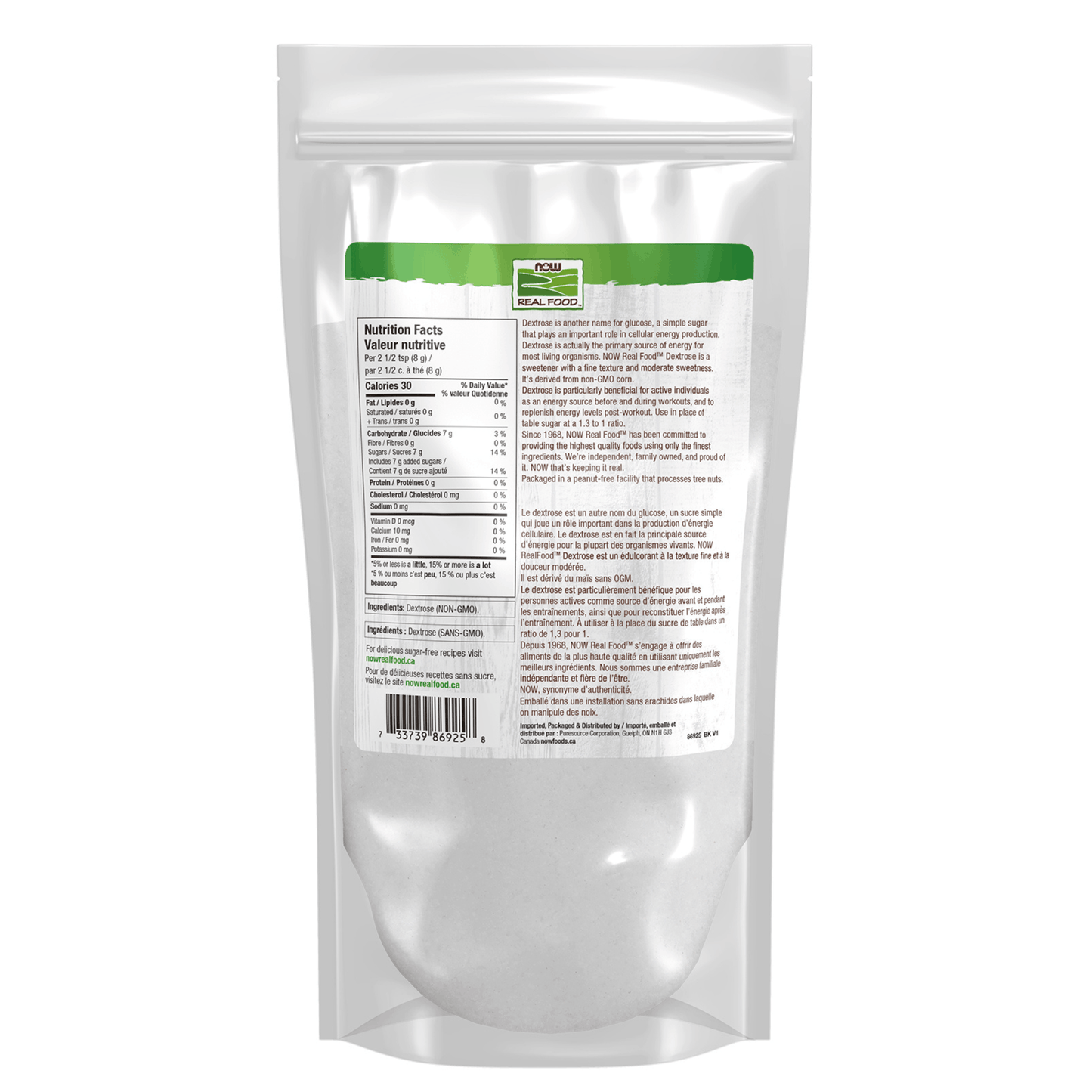 907g Unflavoured | NOW Pure Dextose Powder