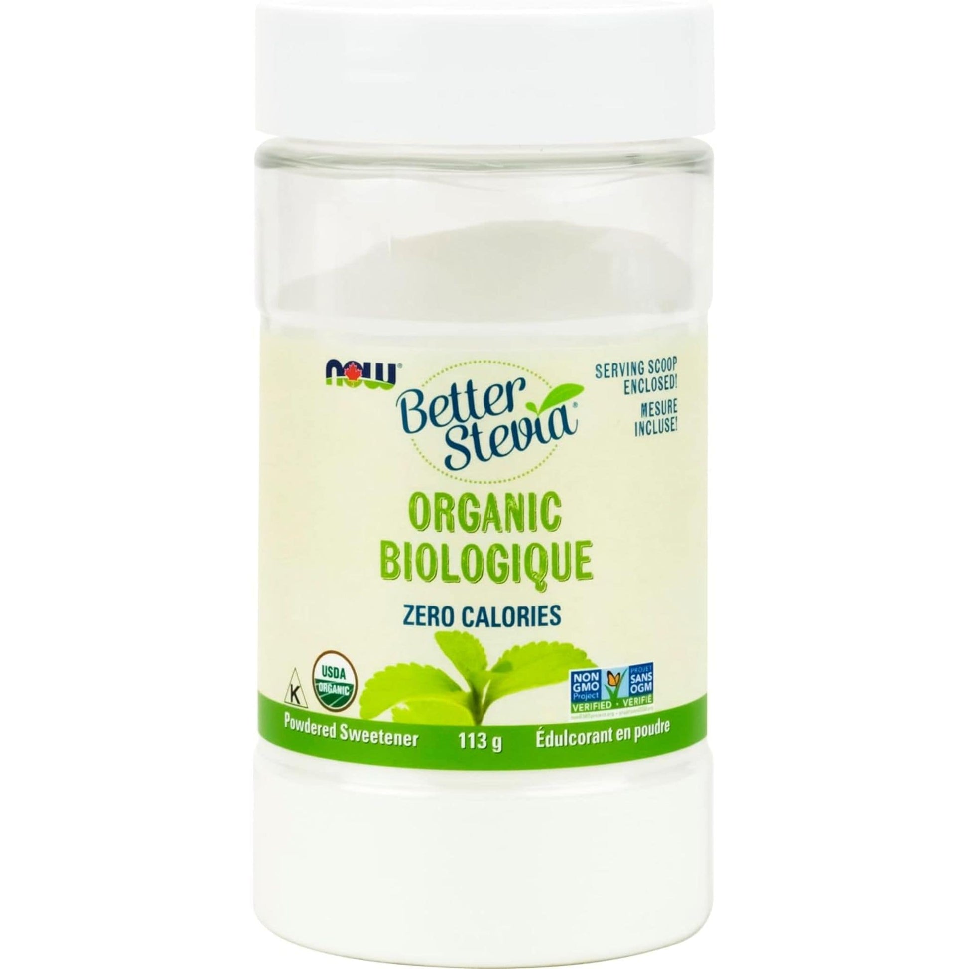 Unflavoured, 28g | NOW Better Stevia Organic Zero Calories Powdered Sweetener