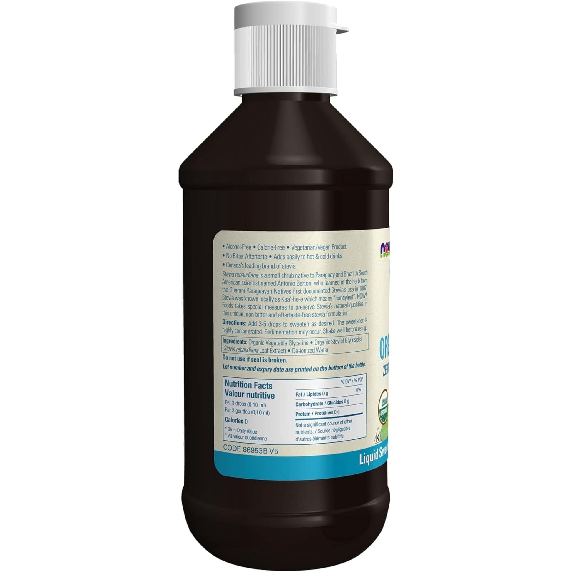 Natural Flavour, 237mL | NOW Better Stevia Organic Glycerite Zero-Calorie Liquid Sweetener