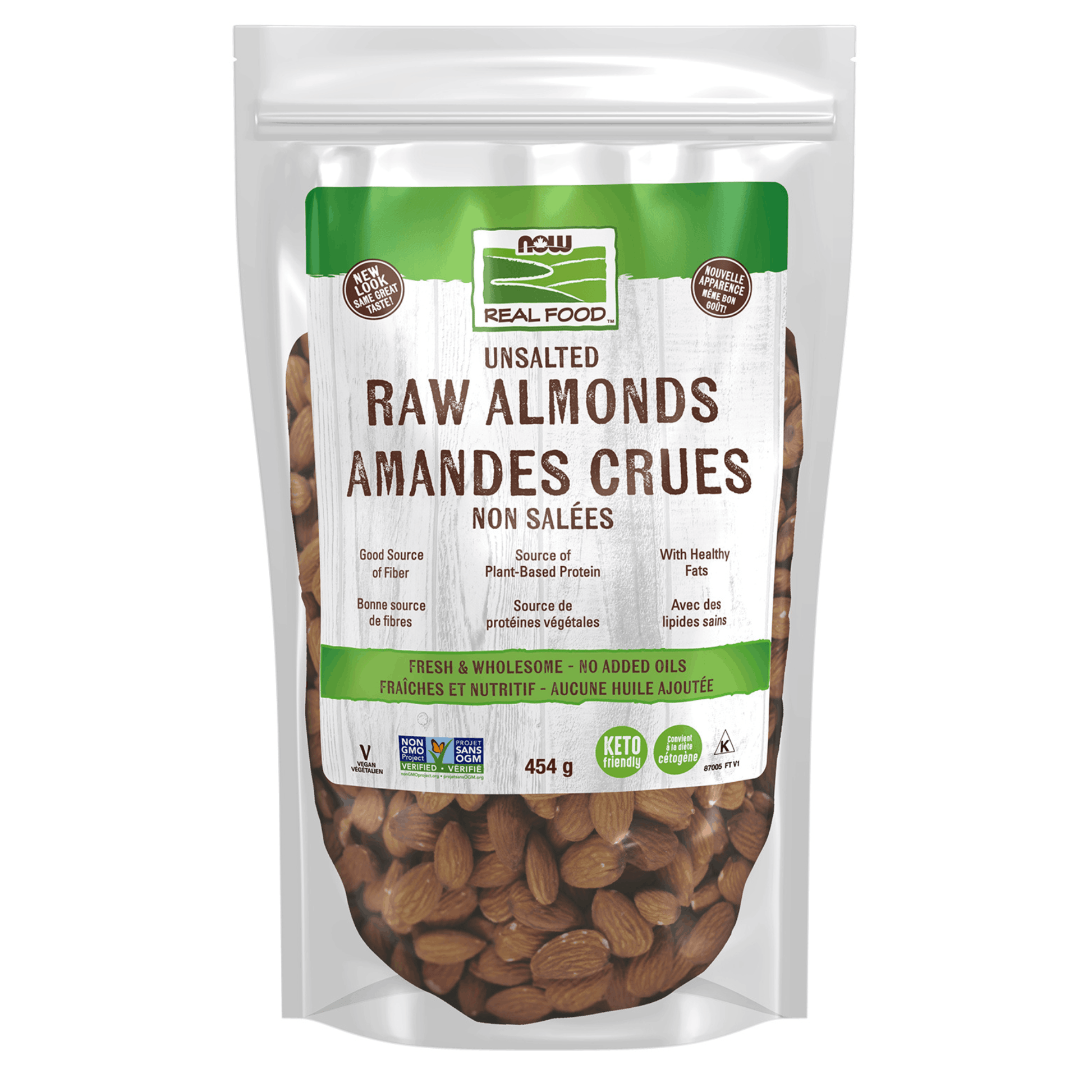 454g | NOW Unsalted Raw Almonds