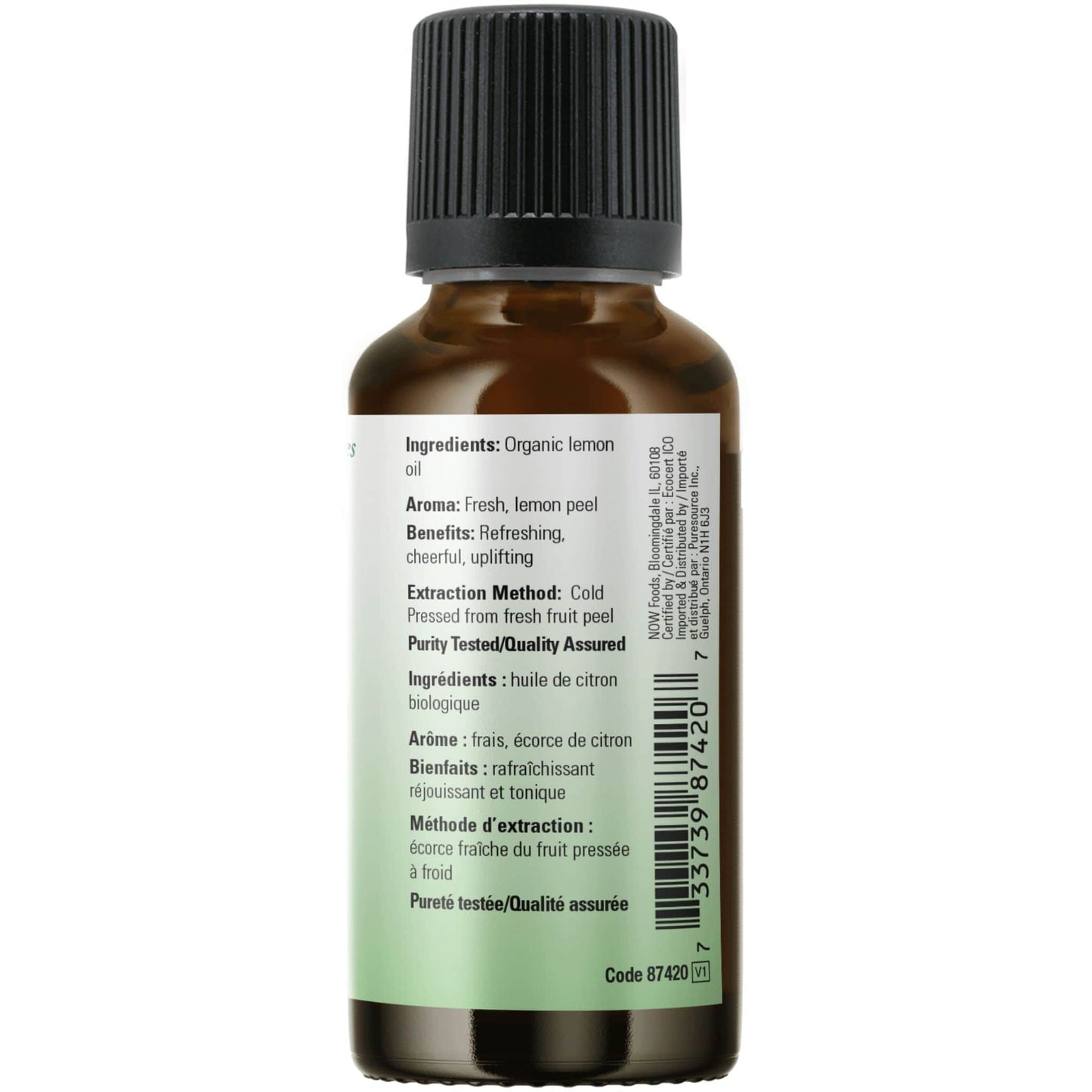 30mL | NOW Organic Lemon Oil (Aromatherapy), 100% Pure
