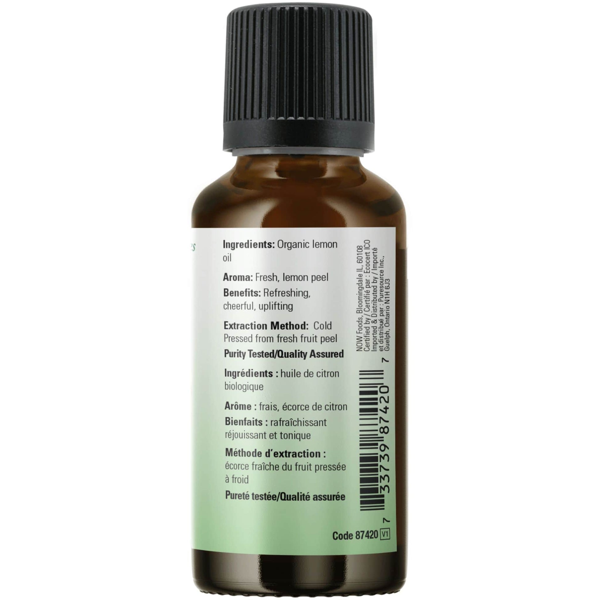 30mL | NOW Organic Lemon Oil (Aromatherapy), 100% Pure