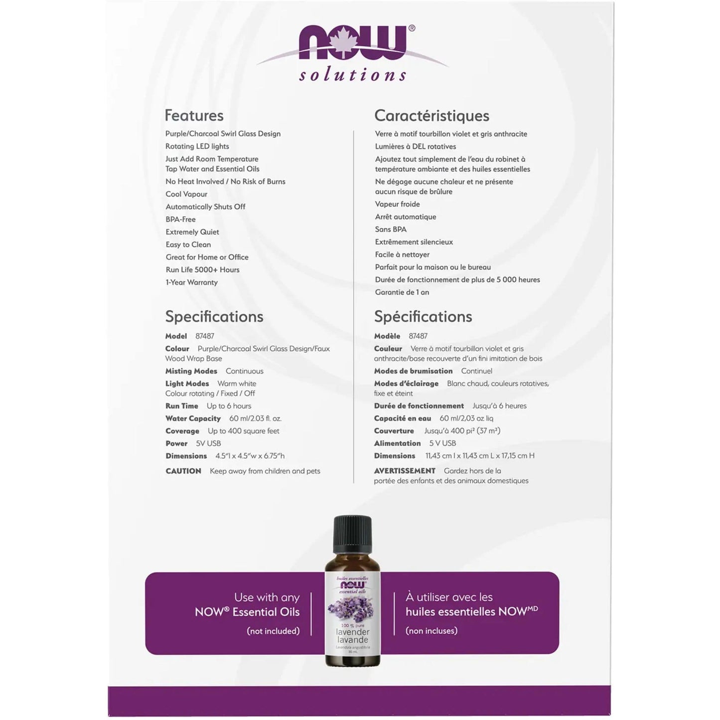 NOW Glass Swirl USB Diffuser