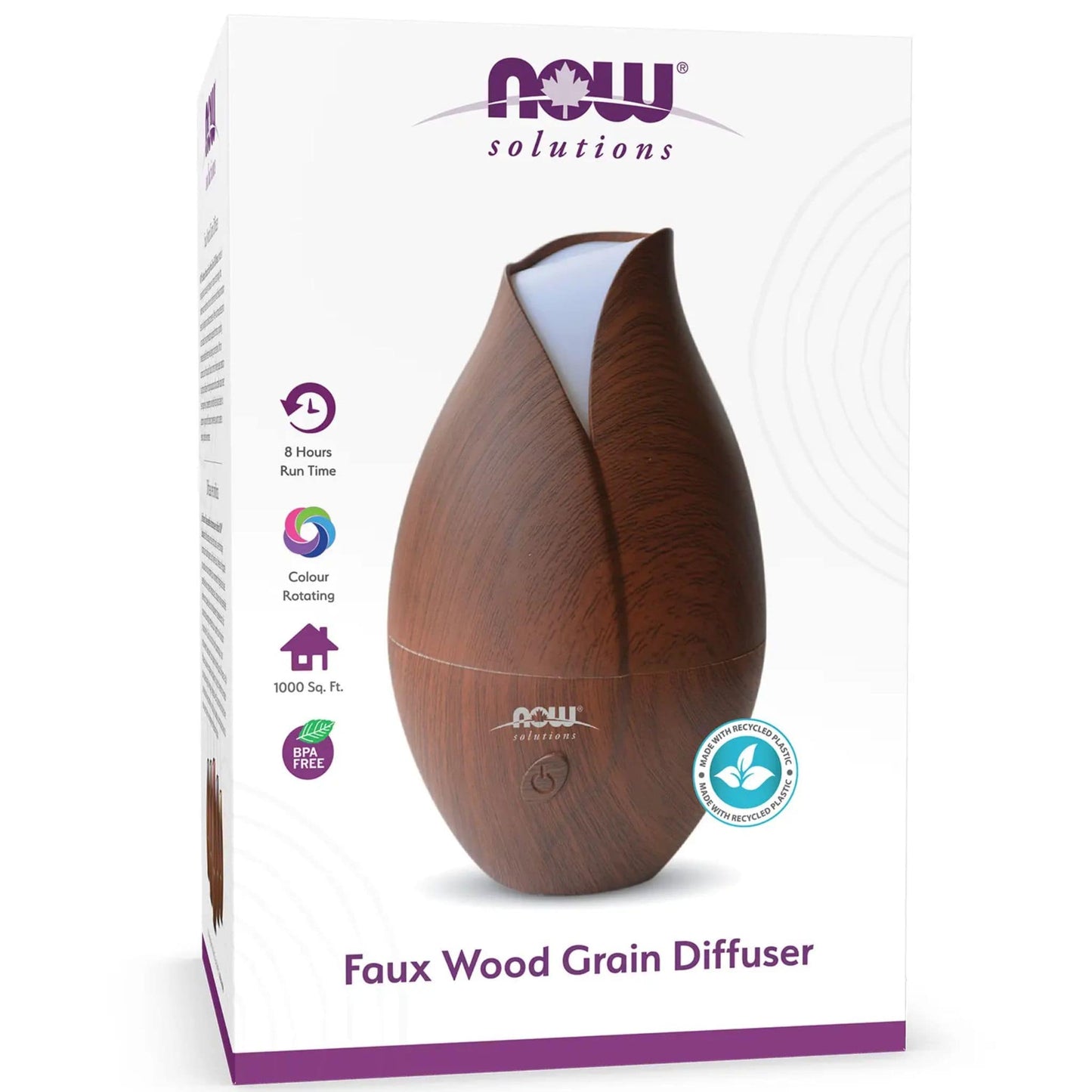NOW Faux Wood Ultrasonic Essential Oil Diffuser & Humidifier, 2 in 1 Mini Humidifier