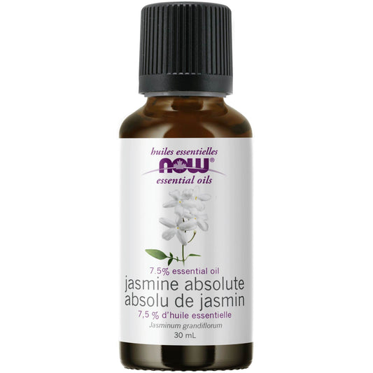 30mL | NOW Jasmine Absolute, 7.5% Oil Blend, 100% Pure & Natural (Aromatherapy)