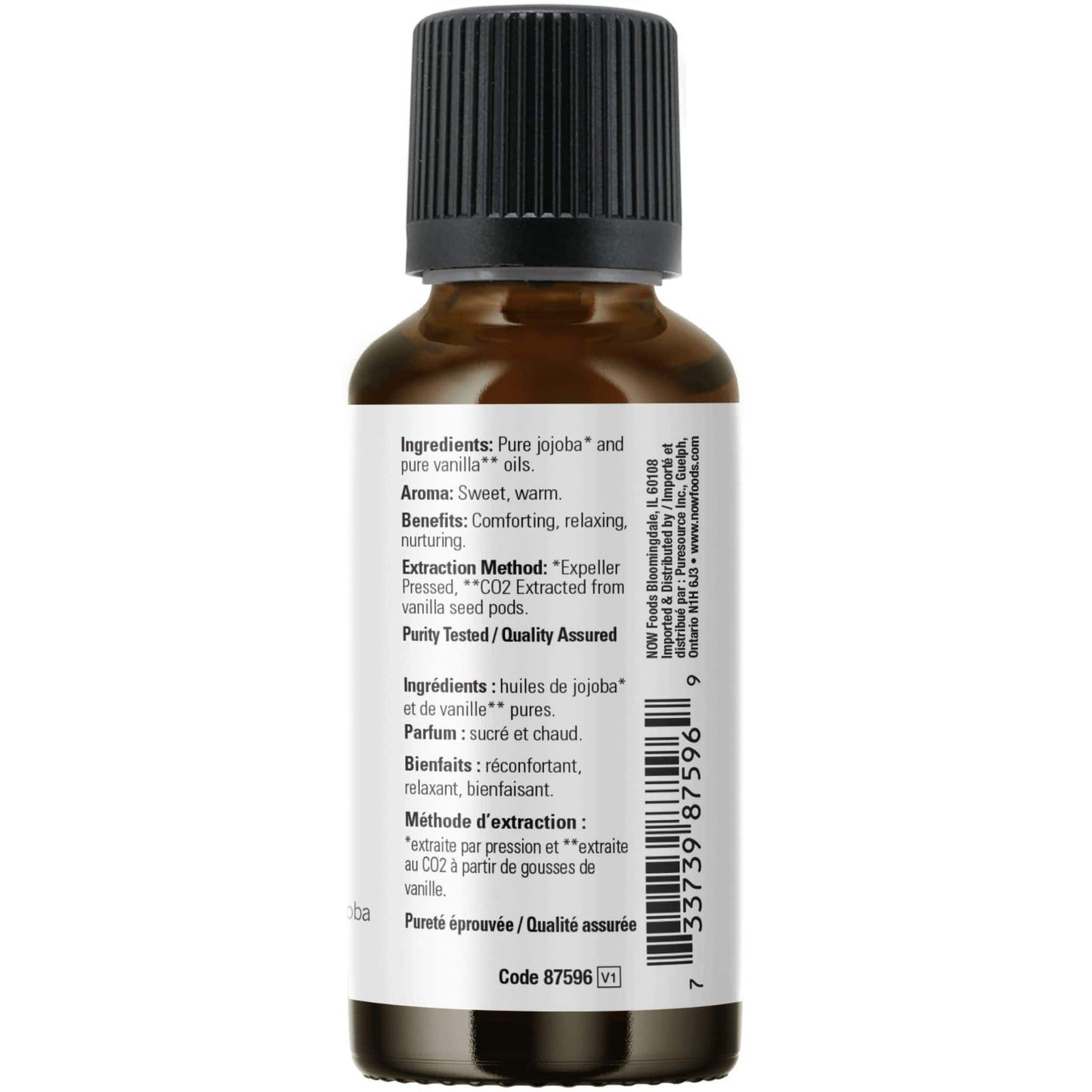 30mL | NOW Vanilla 1% Essential Oil in Jojoba Oil