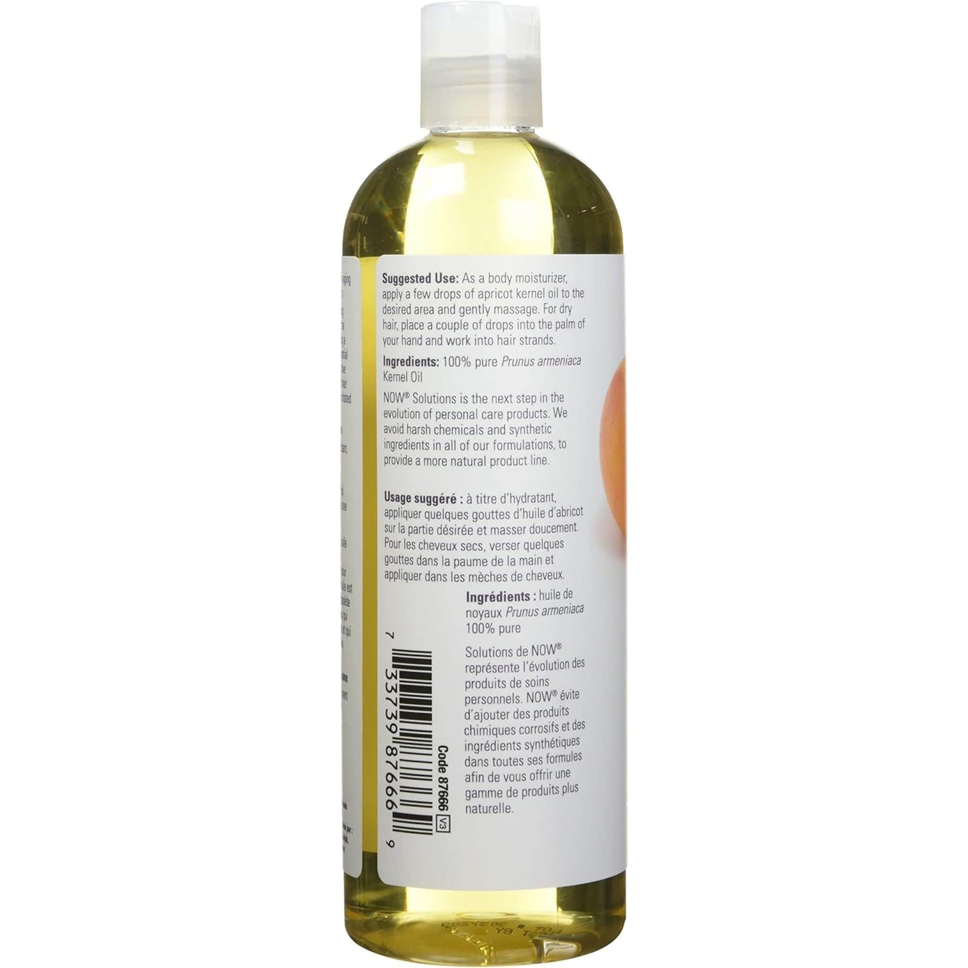 473mL | NOW Solutions Pure Apricot Moisturizing Oil