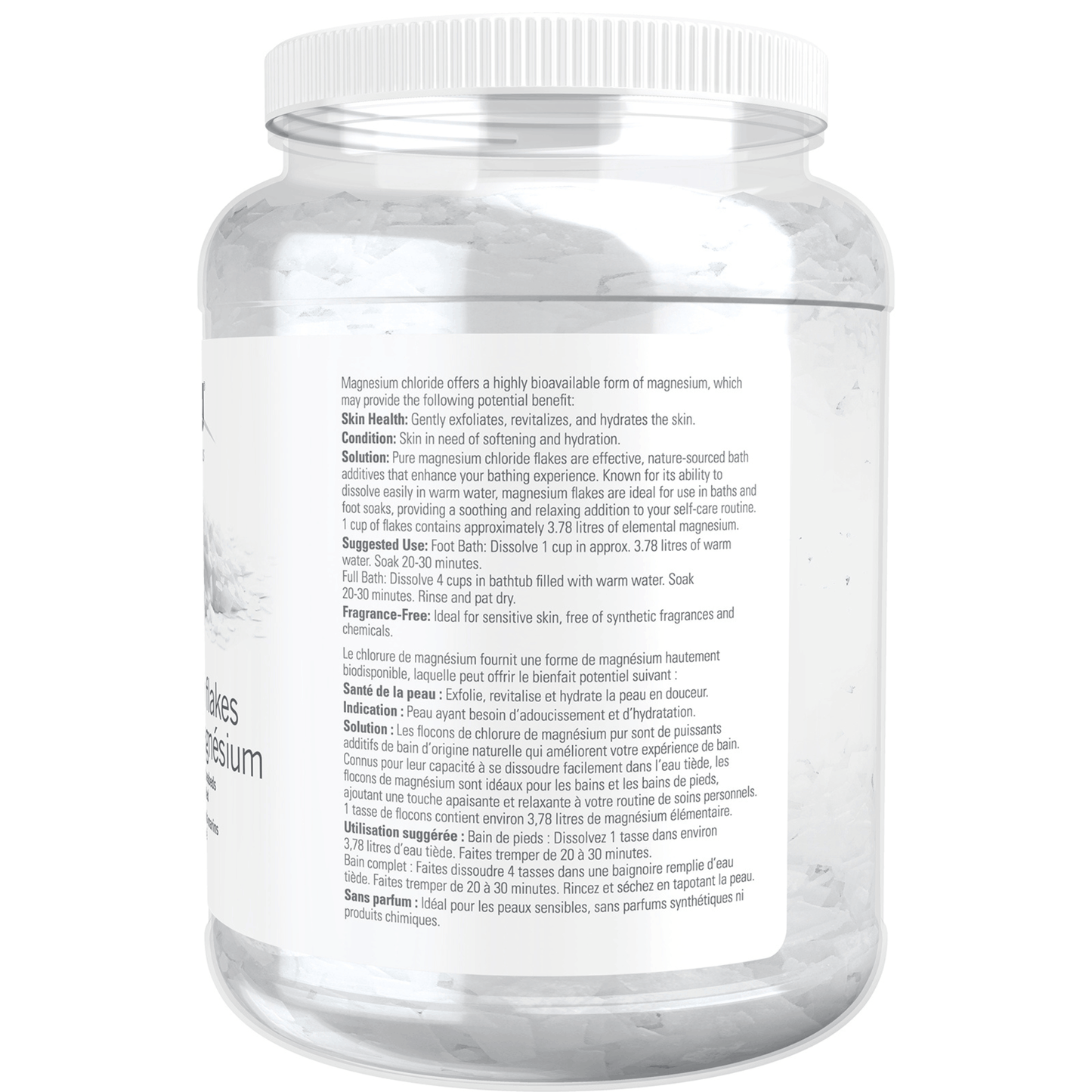 NOW Pure Magnesium Flakes, 100% Pure Magnesium Chloride Flakes, 1531g
