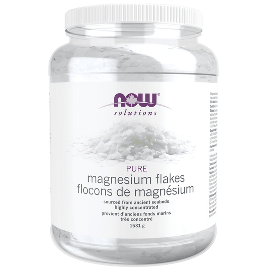 NOW Pure Magnesium Flakes, 100% Pure Magnesium Chloride Flakes, 1531g