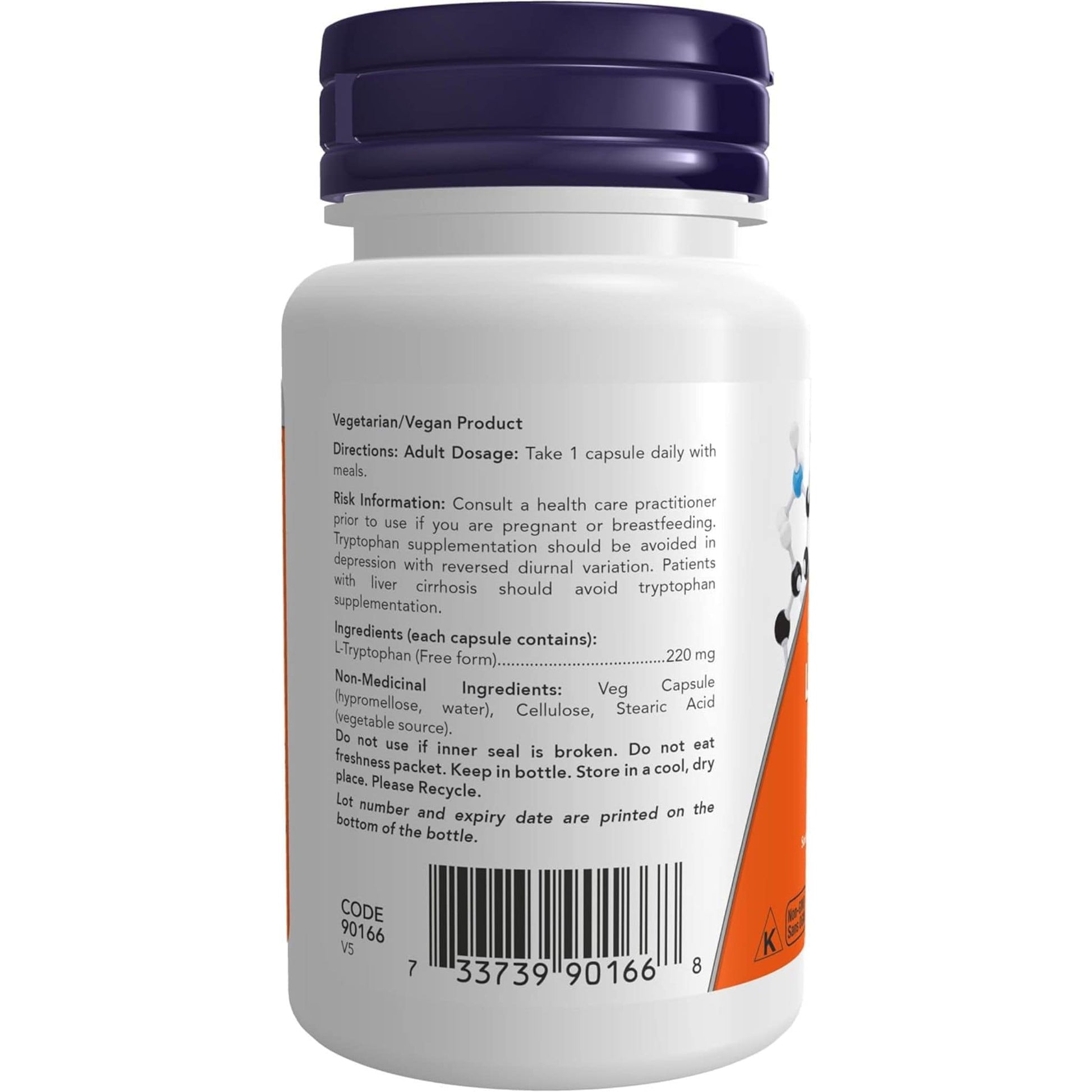 60 Vegetable Capsules | NOW L-Tryptophan 220 mg
