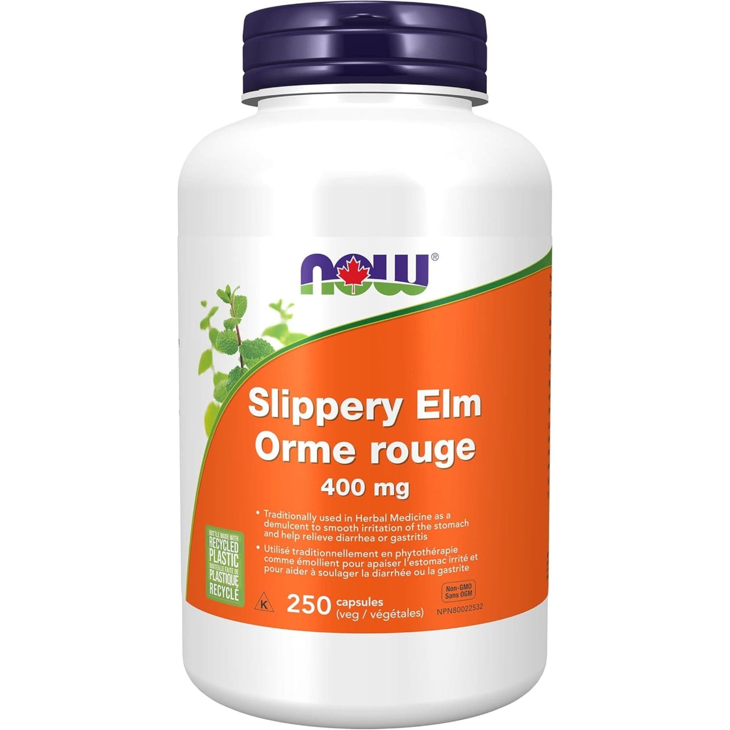 250 Vegetable Capsules | NOW Slippery Elm 400 mg