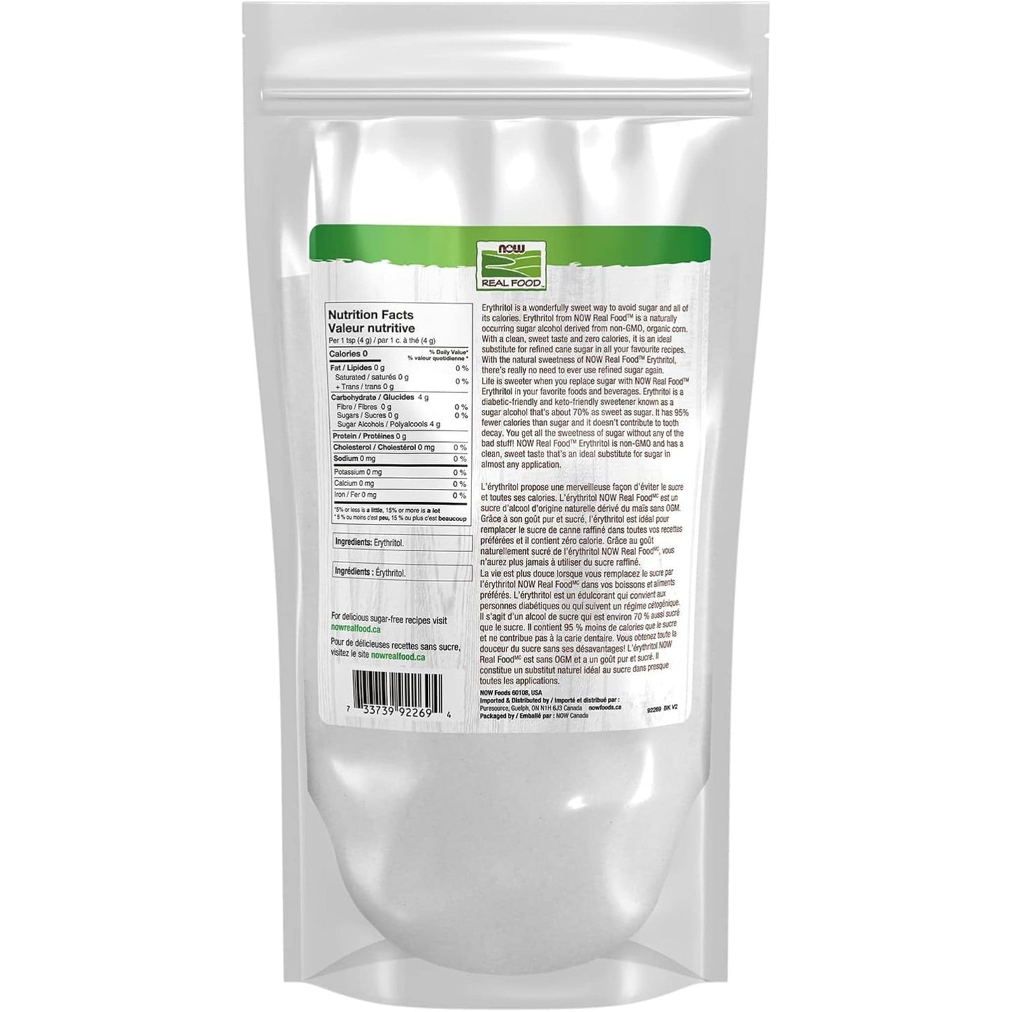 1134g/1kg | NOW Real Food Erythritol Sweetener