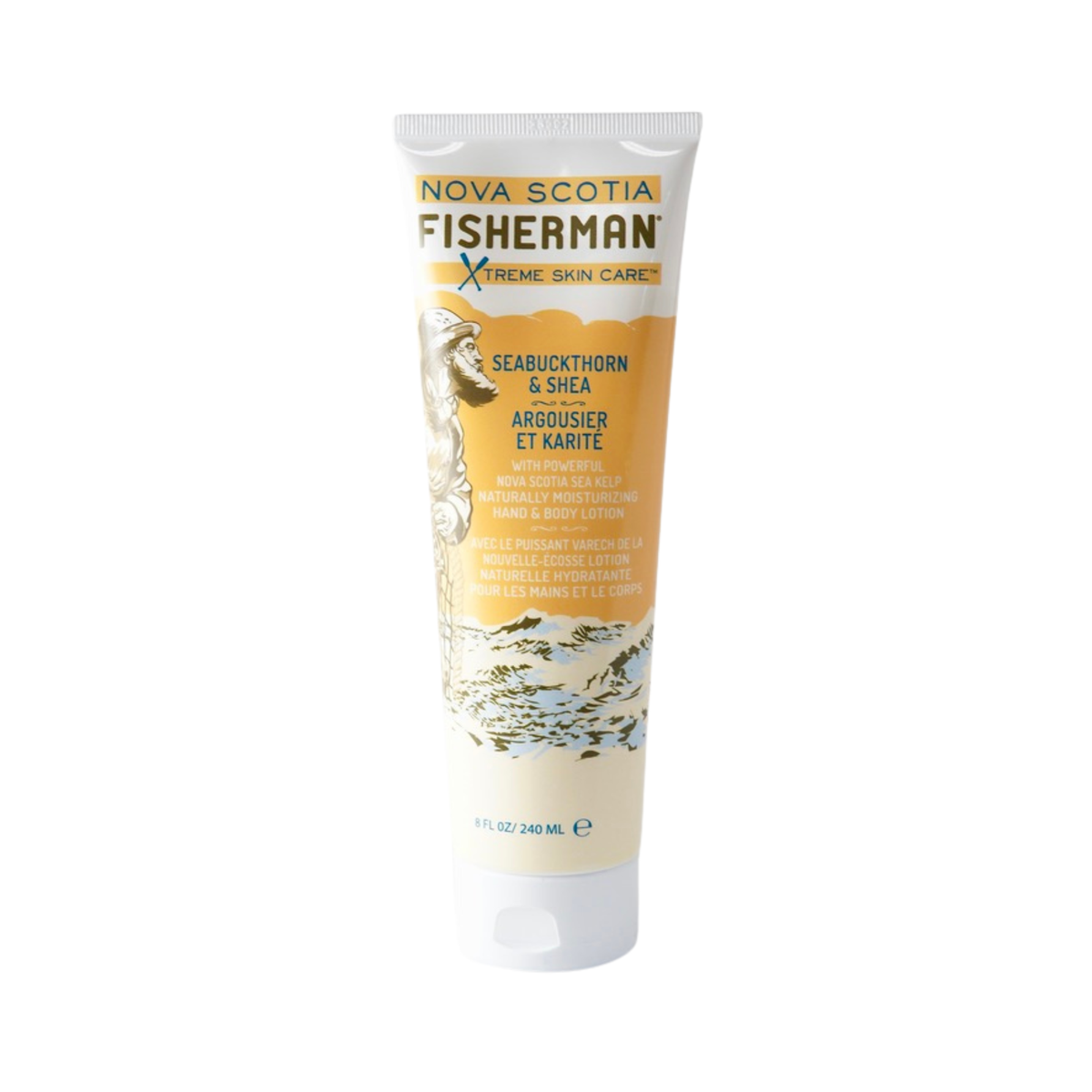 Nova Scotia Fisherman Hand & Body Lotion with Sea Kelp, 3 Scents, 100ml-240ml - Seabuckthorn & Shea / 240ml
