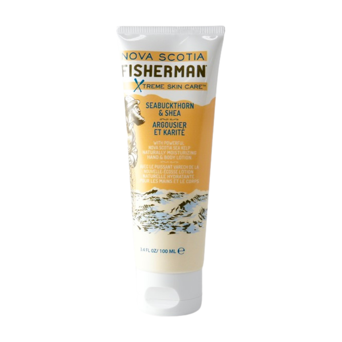 Nova Scotia Fisherman Hand & Body Lotion with Sea Kelp, 3 Scents, 100ml-240ml - Seabuckthorn & Shea / 100ml