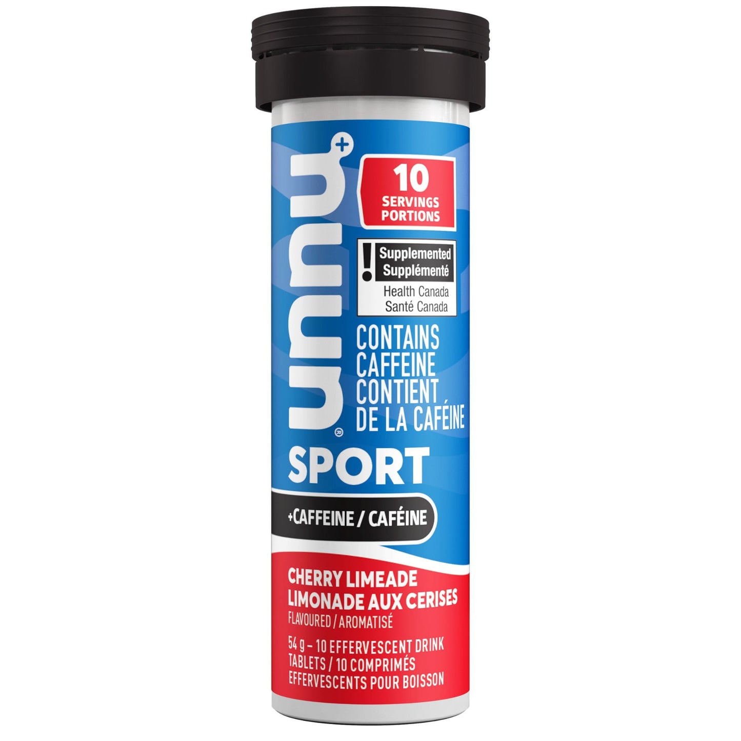 Nuun Sport + Caffeine Electrolyte Tablets, 40mg Caffeine from Green Tea, 80 Tablets (10 Tablets per Tube, Case of 8 Tubes)
