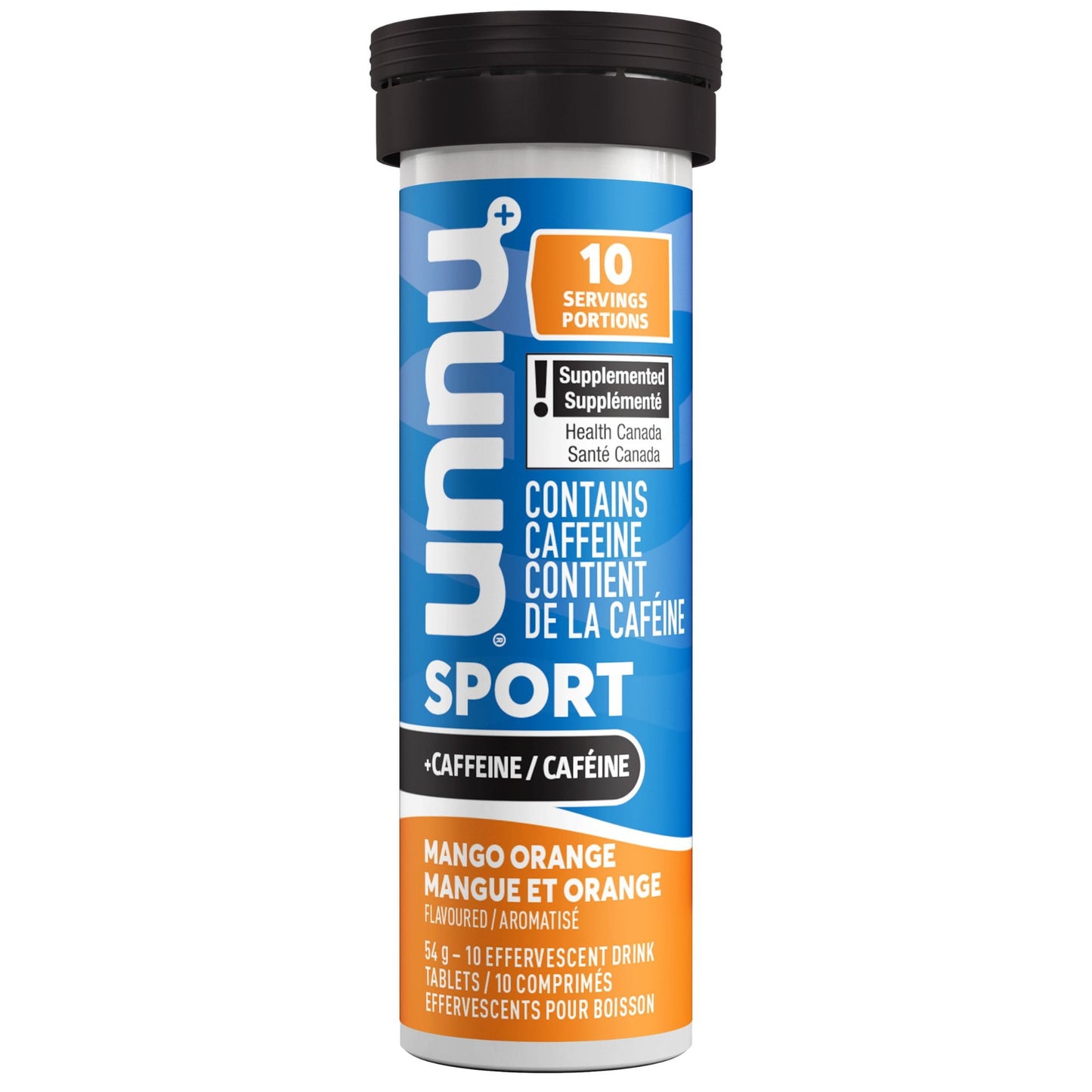 Nuun Sport + Caffeine Electrolyte Tablets, 40mg Caffeine from Green Tea, 80 Tablets (10 Tablets per Tube, Case of 8 Tubes)