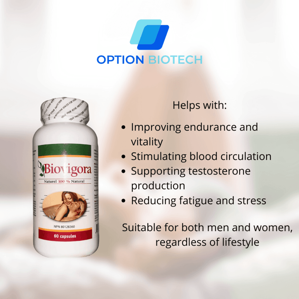 60 Vegetable Capsules | Option Biotech Biovigora
