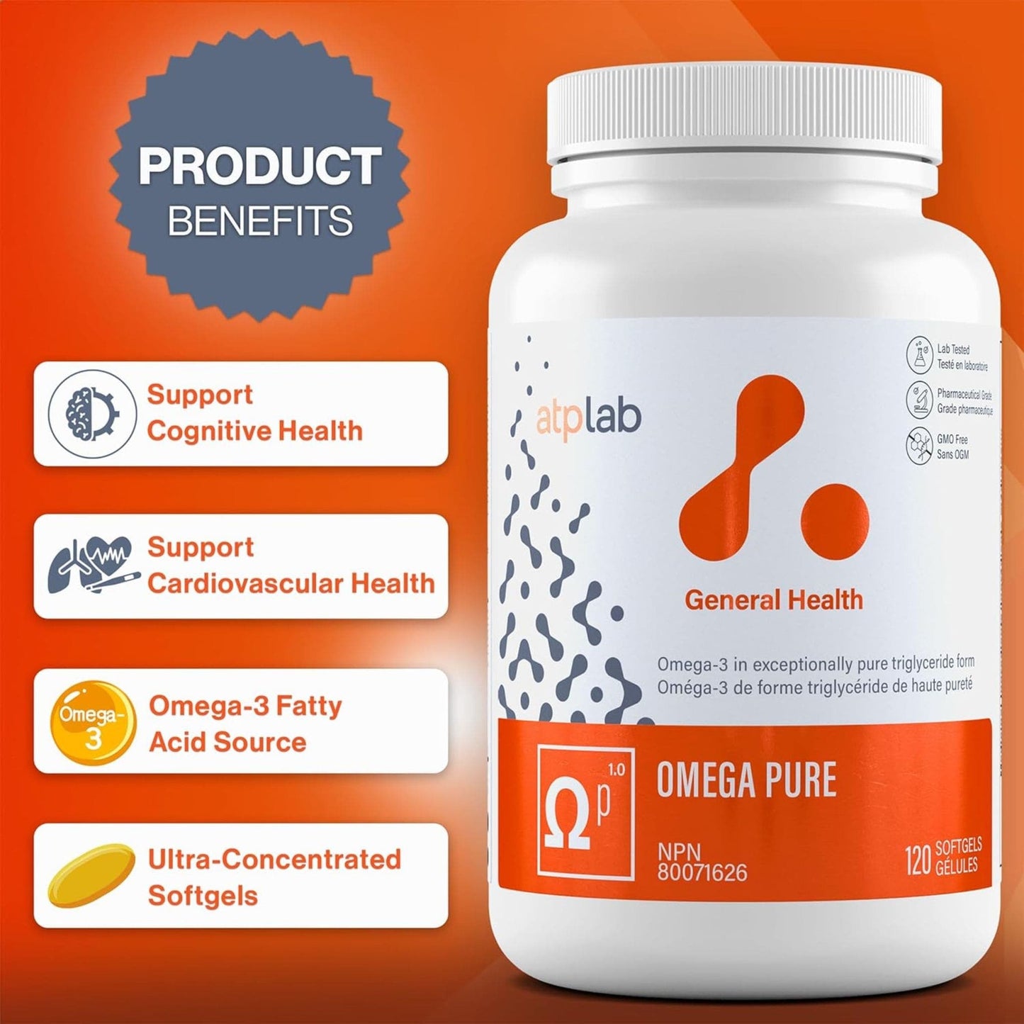 120 Softgels | ATP Lab Omega Pure
