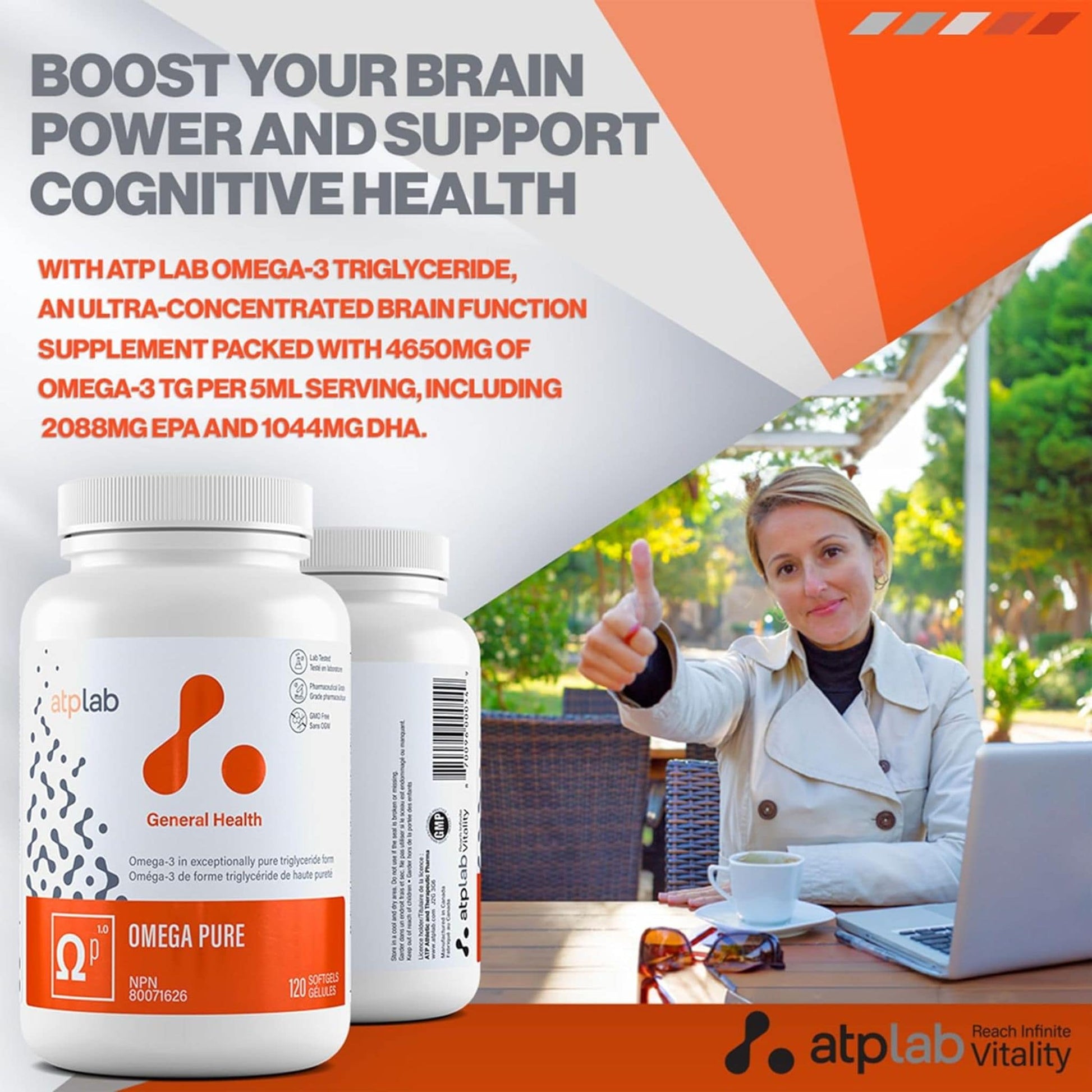 120 Softgels | ATP Lab Omega Pure