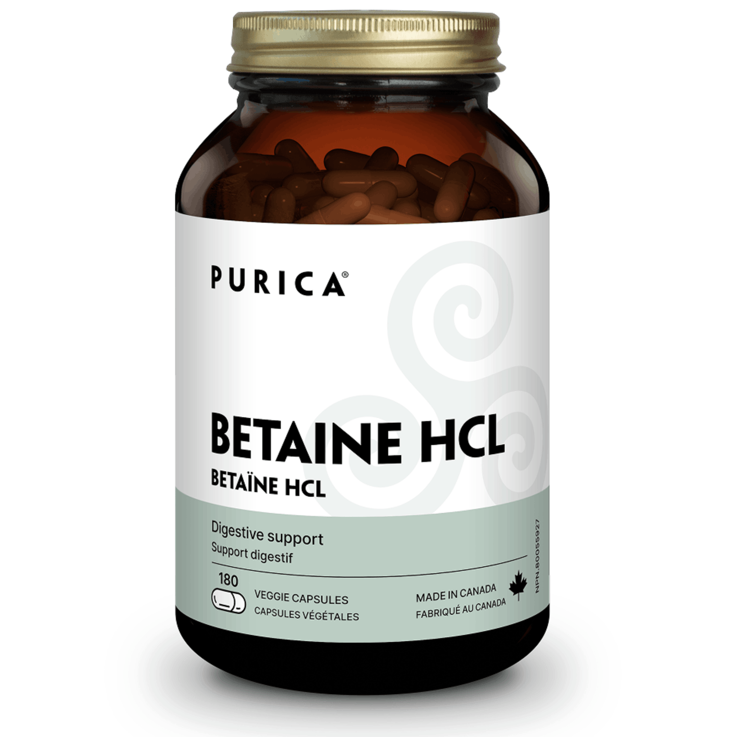 180 Vegetable Capsules | Purica Betaine HCL