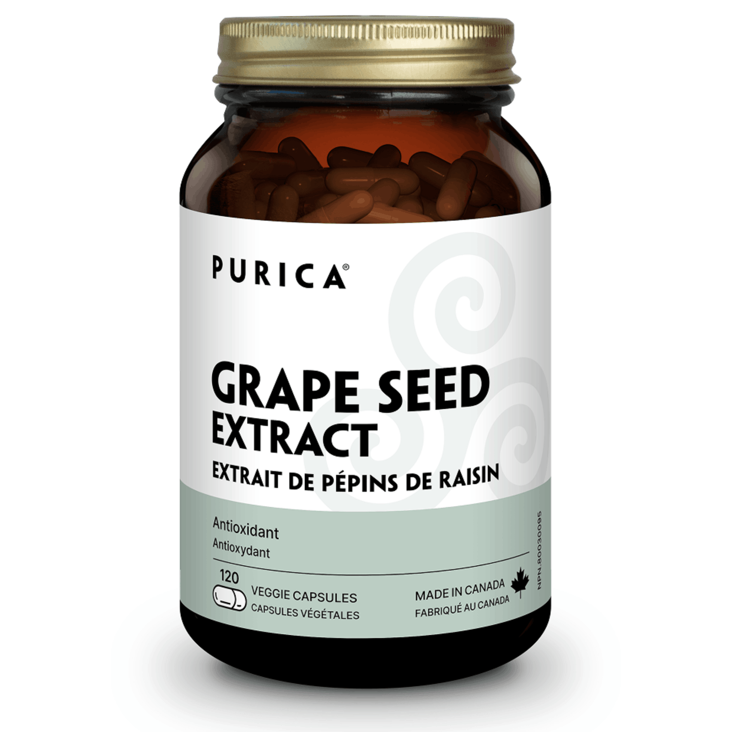 120 Vegetable Capsules | Purica Grape Seed Extract