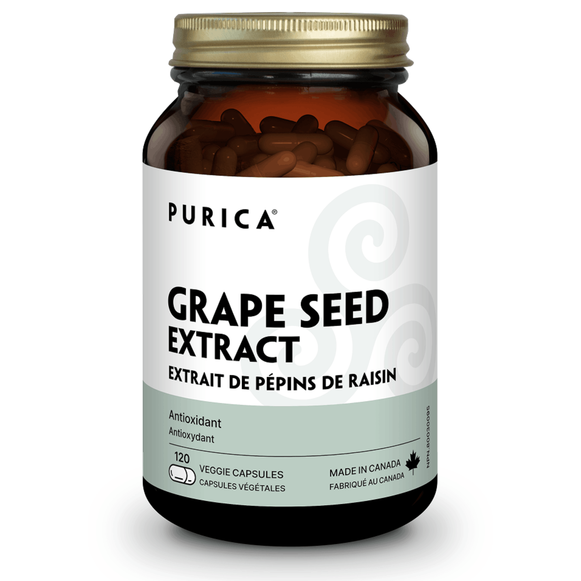 120 Vegetable Capsules | Purica Grape Seed Extract