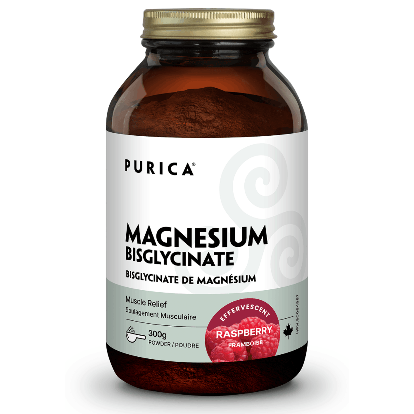 300g Raspberry | Purica Magnesium Bisglycinate Powder
