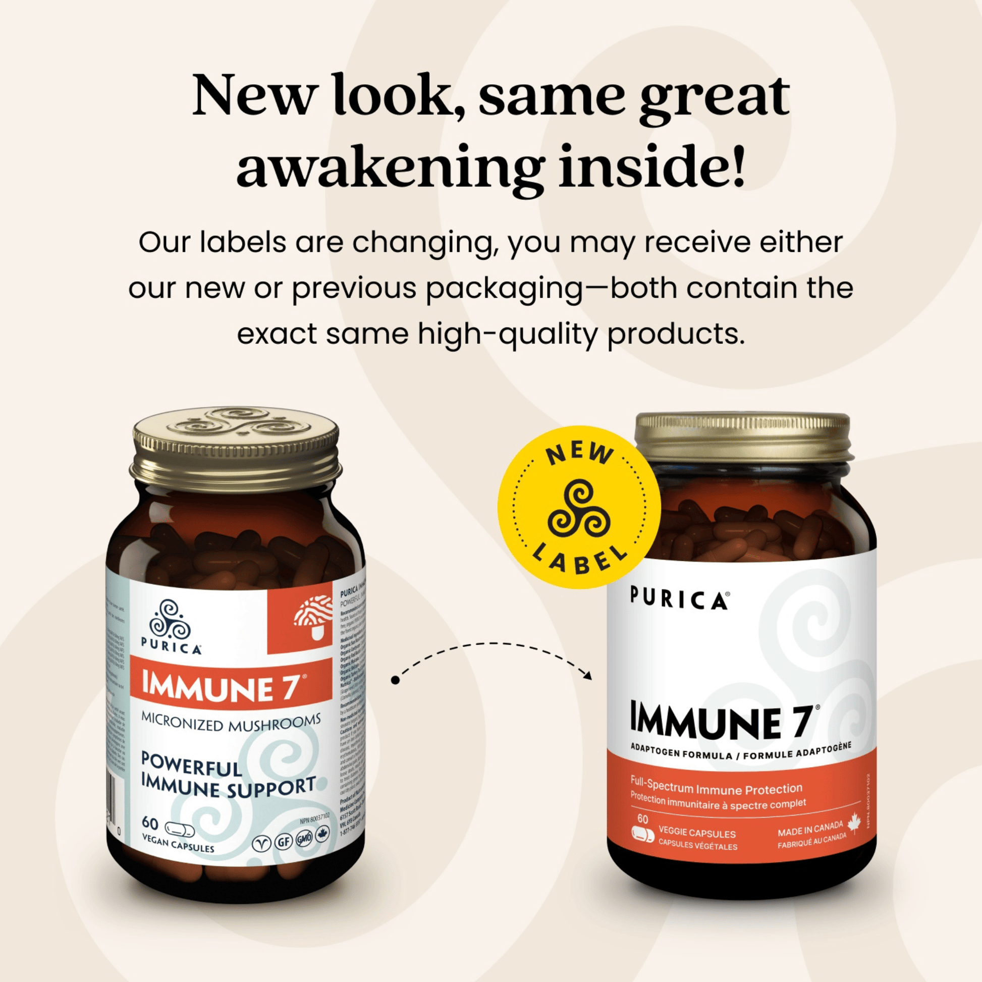 60 Vegetable Capsules | Purica Immune 7 New Look