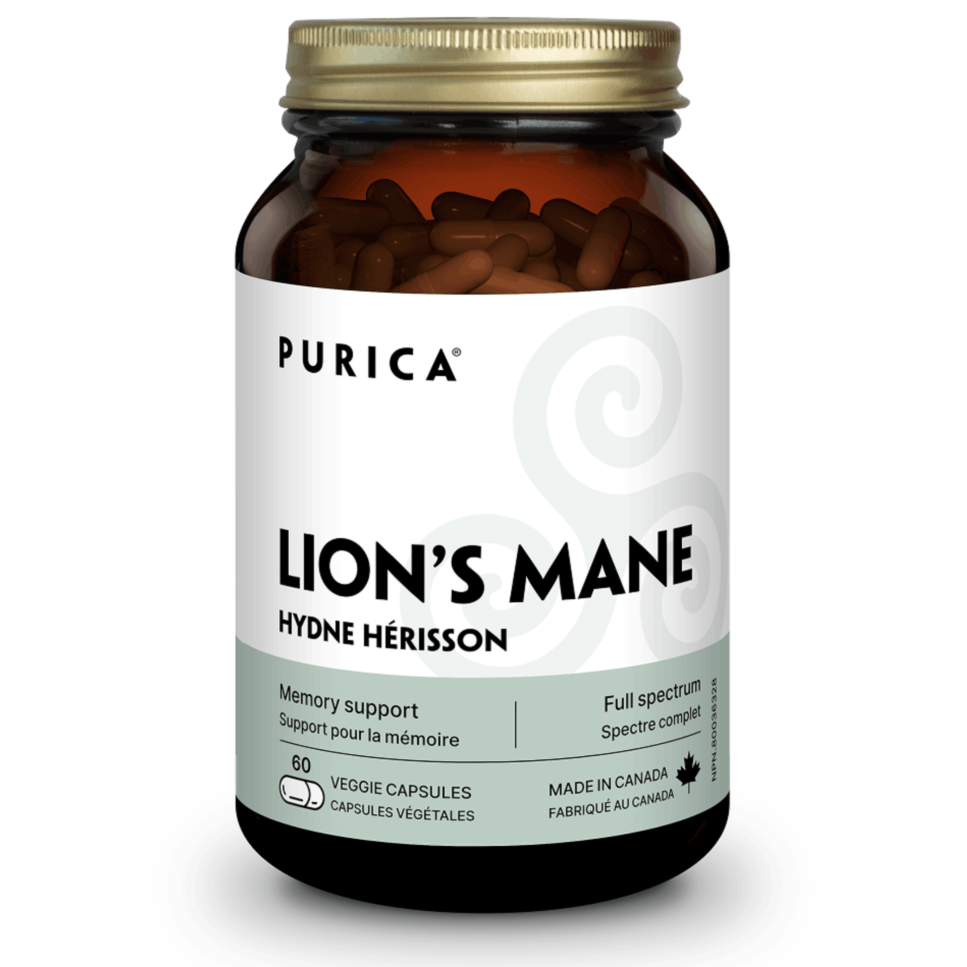 60 Vegetable Capsules | Purica Lion's Mane