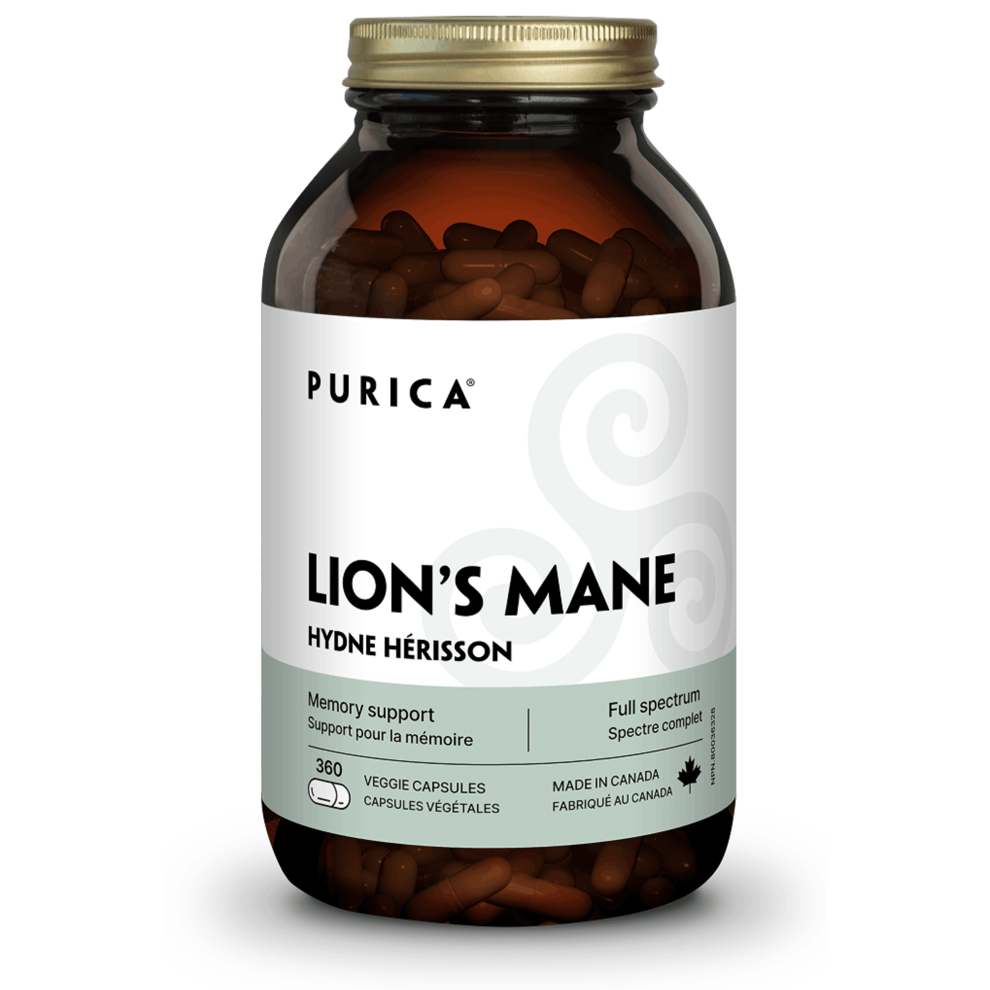 360 Vegetable Capsules | Purica Lion's Mane