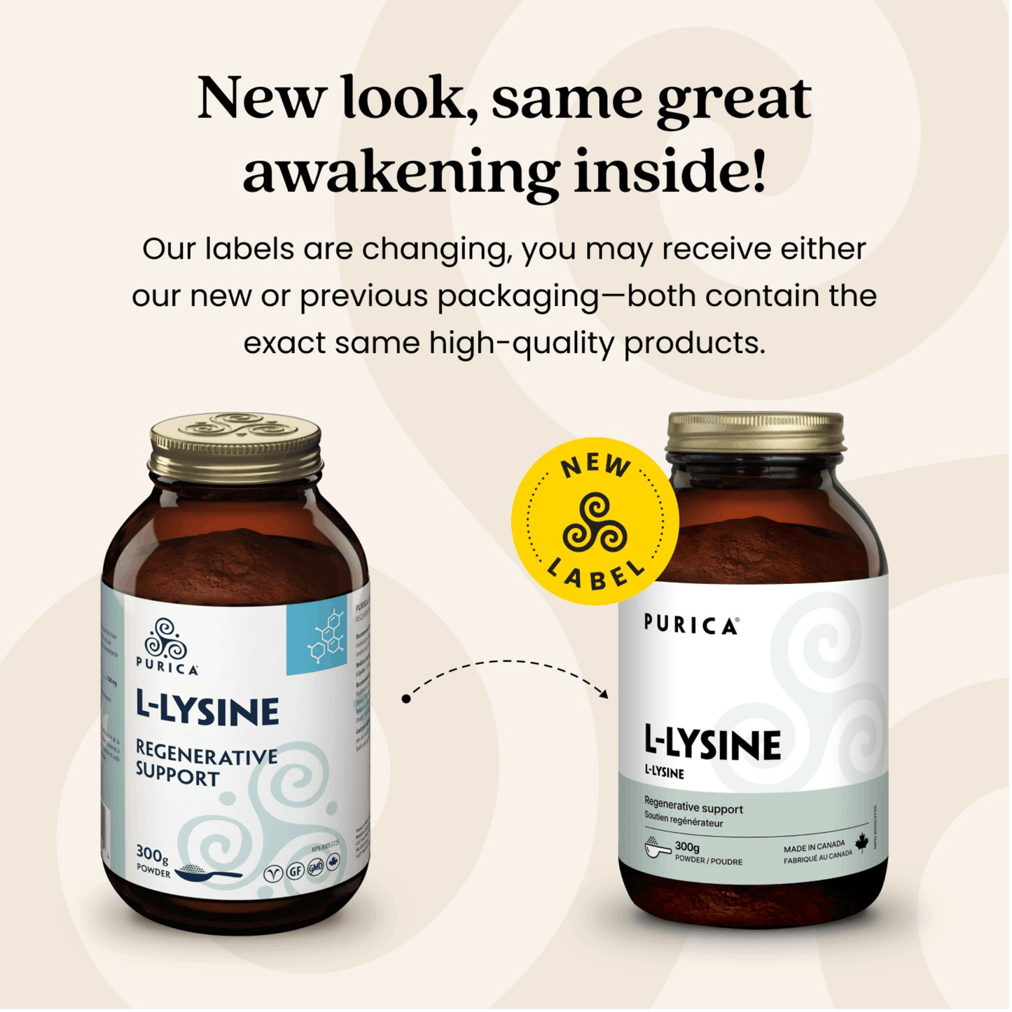 300g Unflavoured | Purica L-Lysine Powder New Look