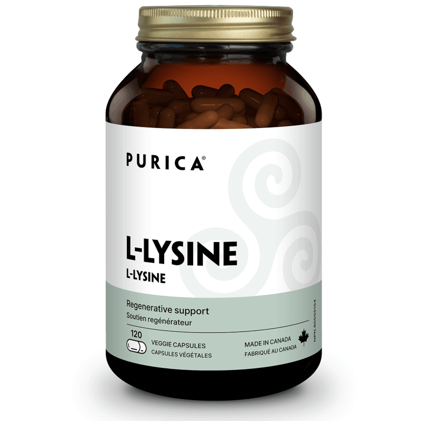 120 Vegetable Capsules | Purica L-Lysine