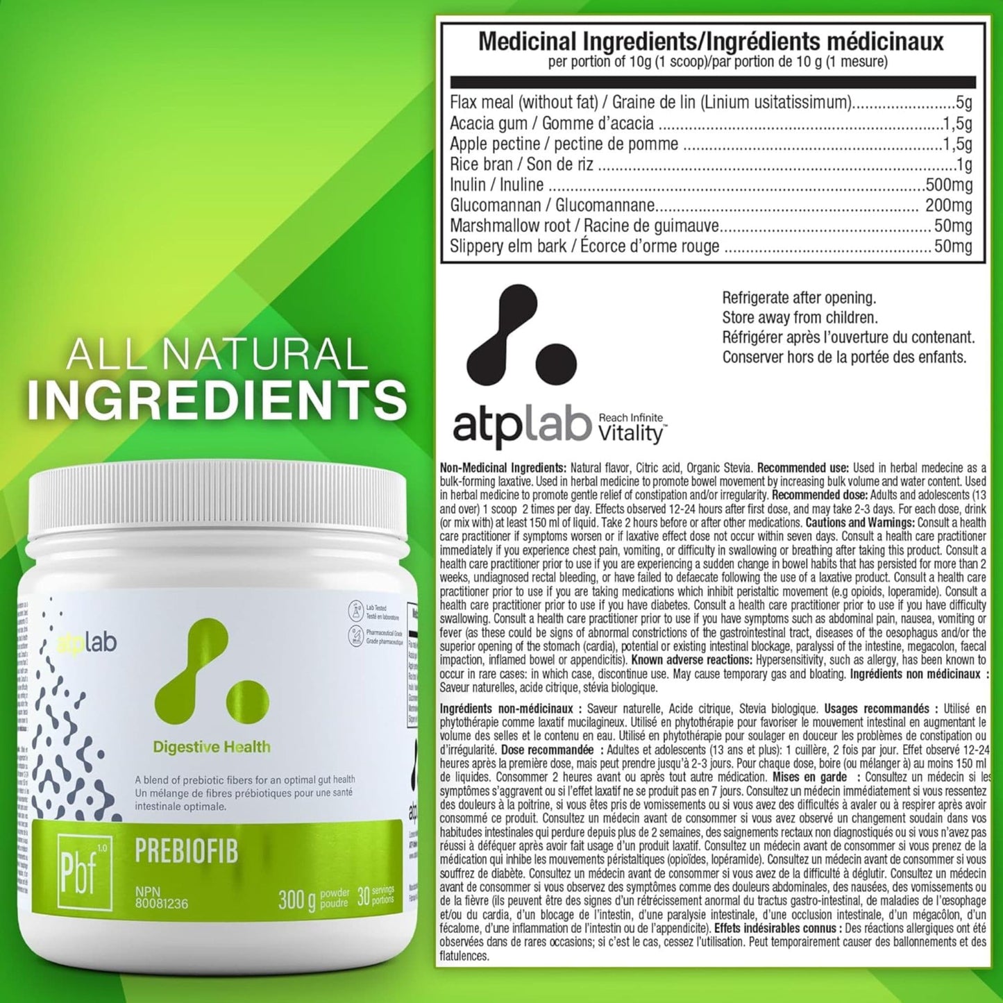 ATP Lab PreBioFib Powder, 300g