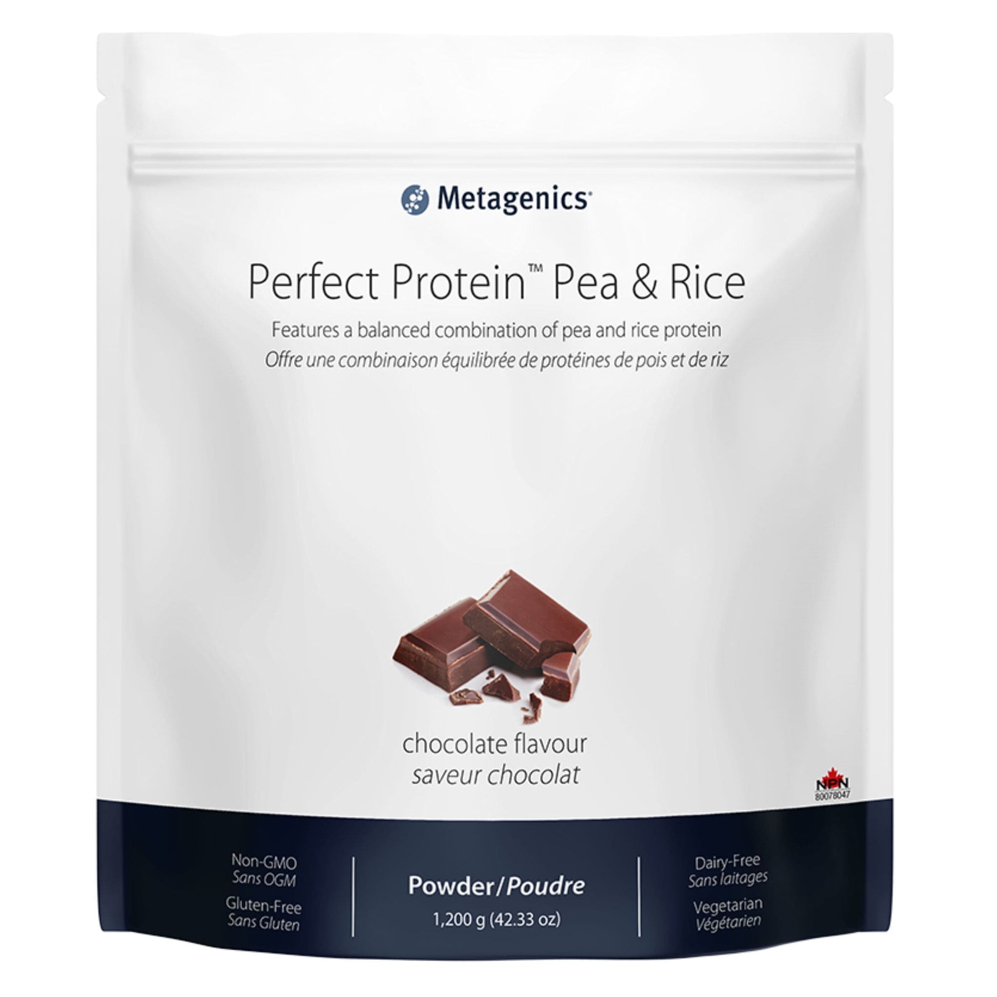 30 Servings Chocolate | Metagenics Perfect Protein Pea & Rice