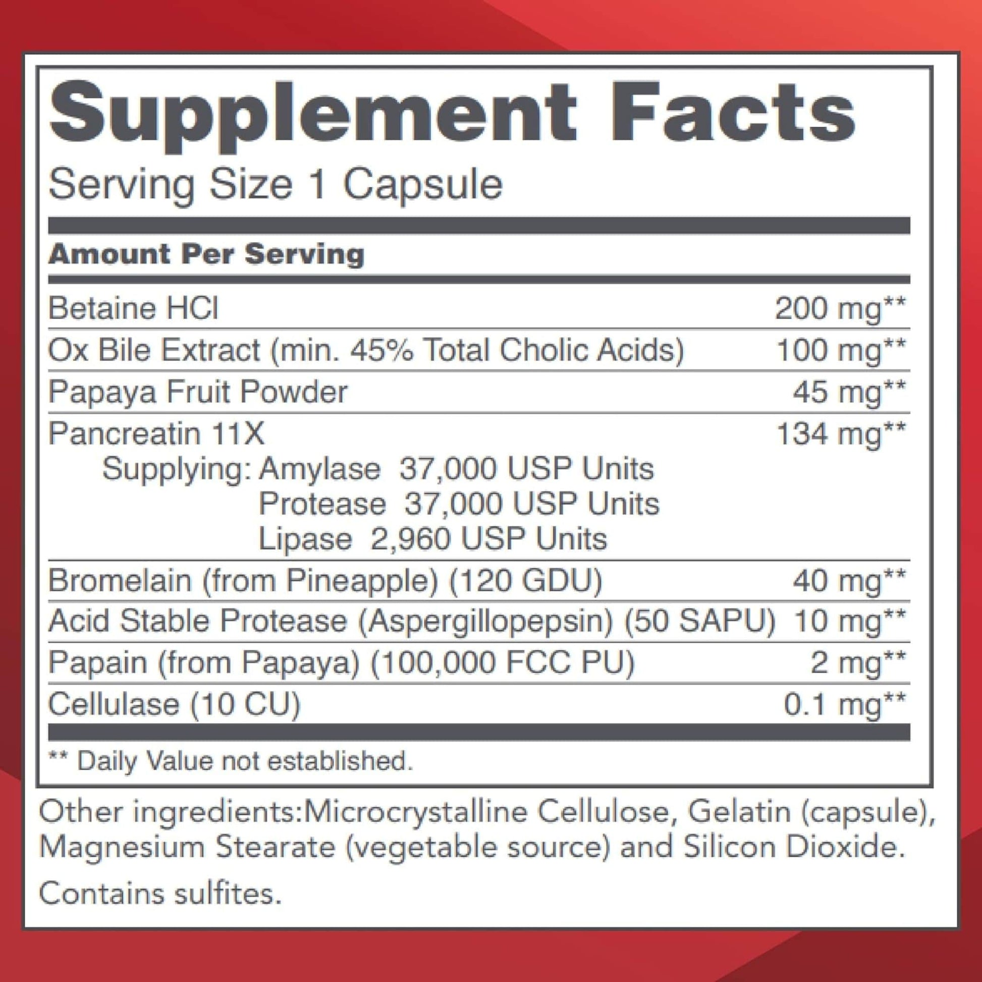 120 Capsules | Protocol For Life Balance Enzymes-HCl