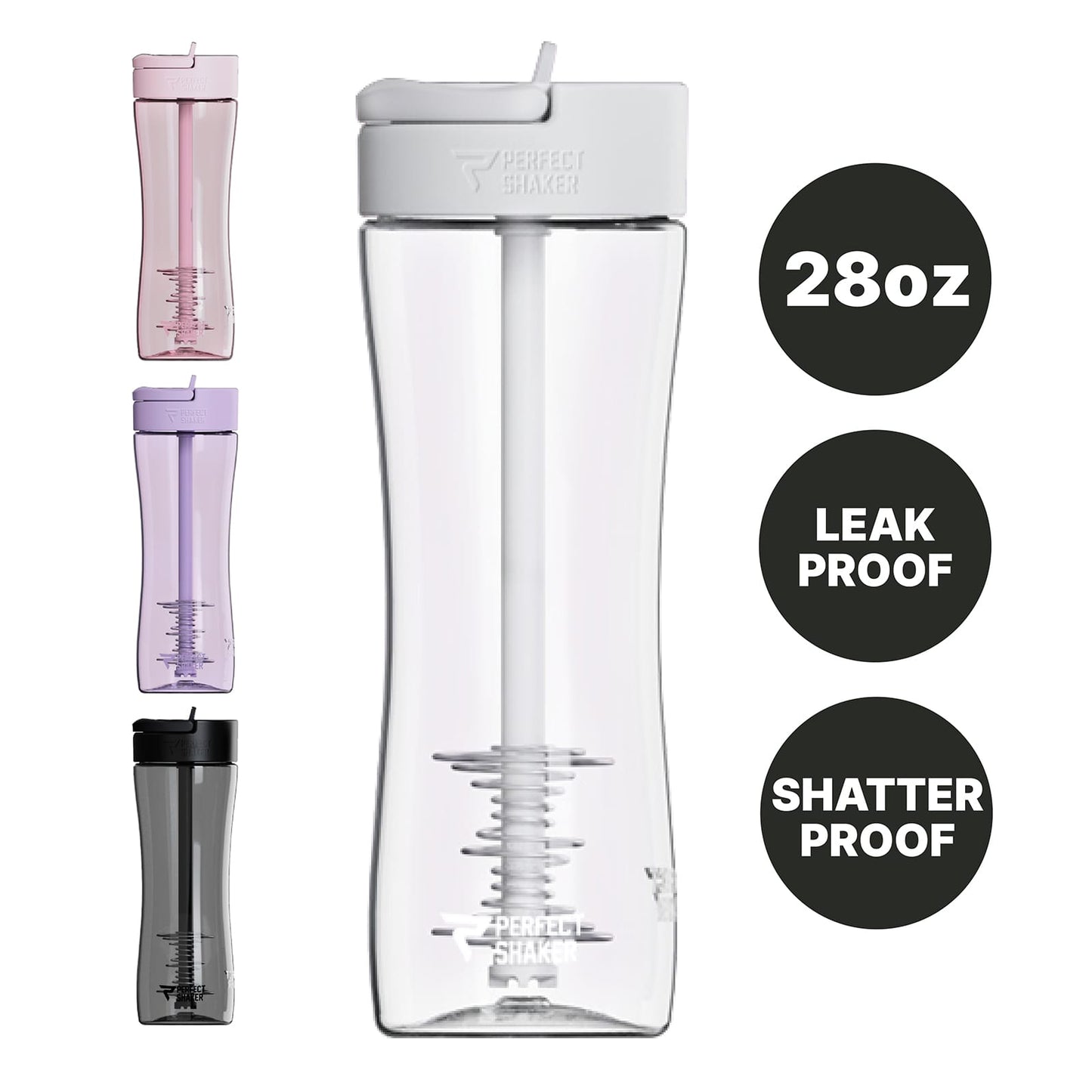 PerfectShaker LUMA Shaker Cup with Built In Straw, Ultra Premium Tritan Plastic, Leak-Proof, Shatter-Proof and Odor Resistant, 828ml