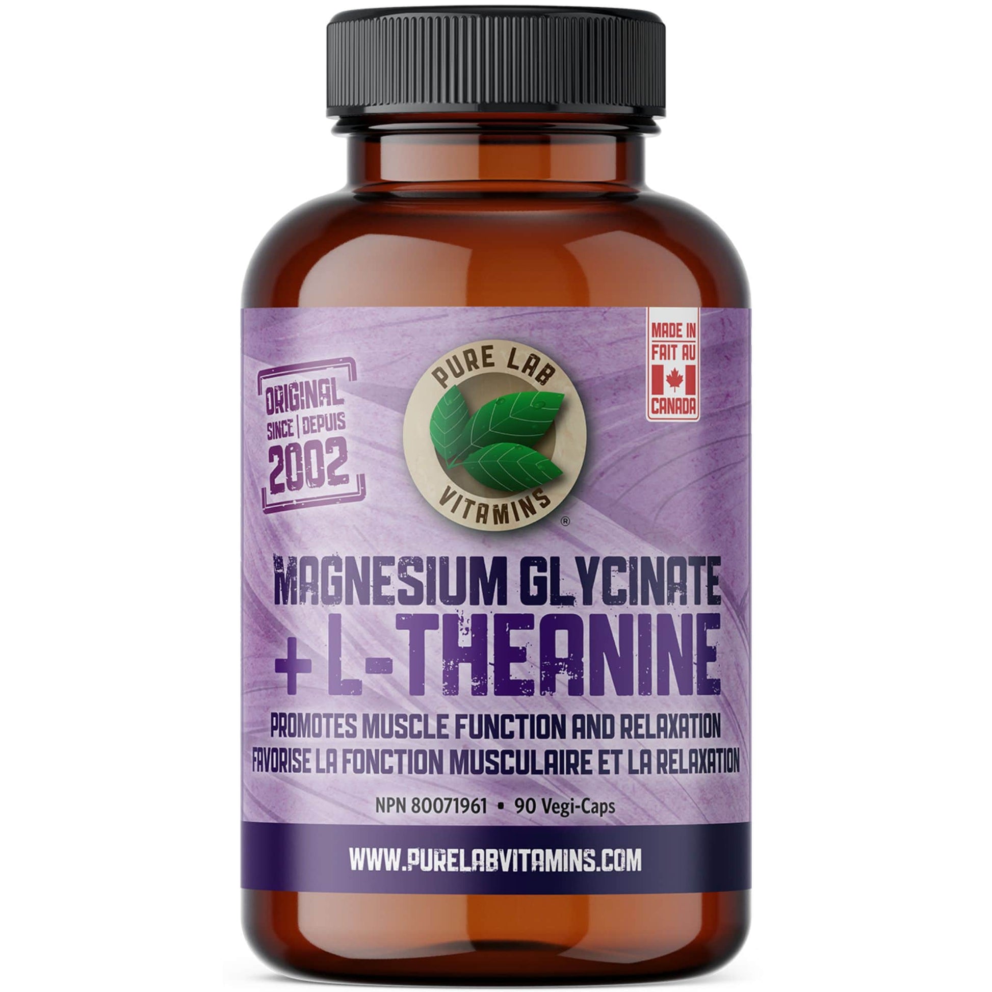 90 Vegetable Capsules | Pure Lab Vitamins Magnesium Glycinate