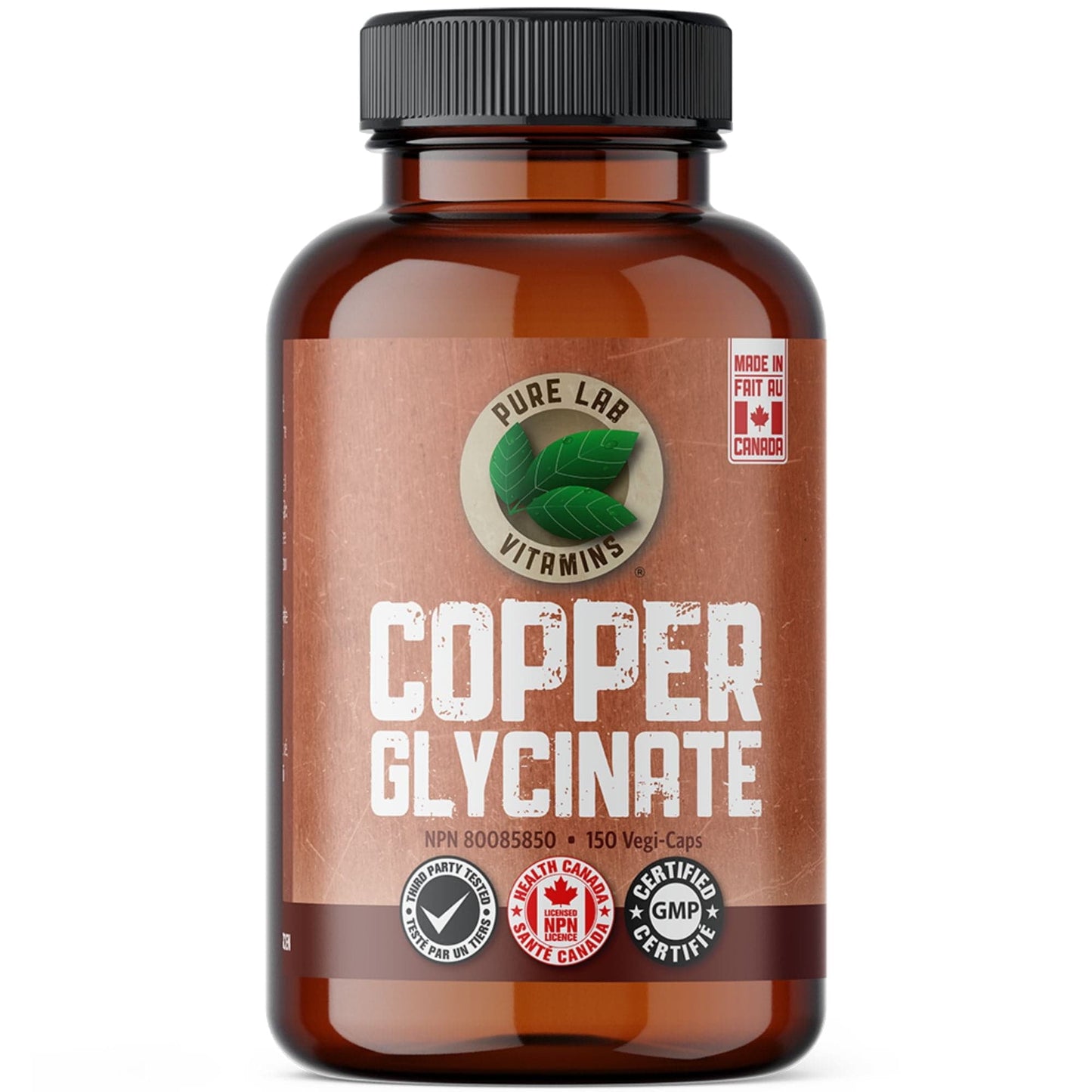 Pure Lab Vitamins Copper Glycinate 1mg, 60-150 Capsules