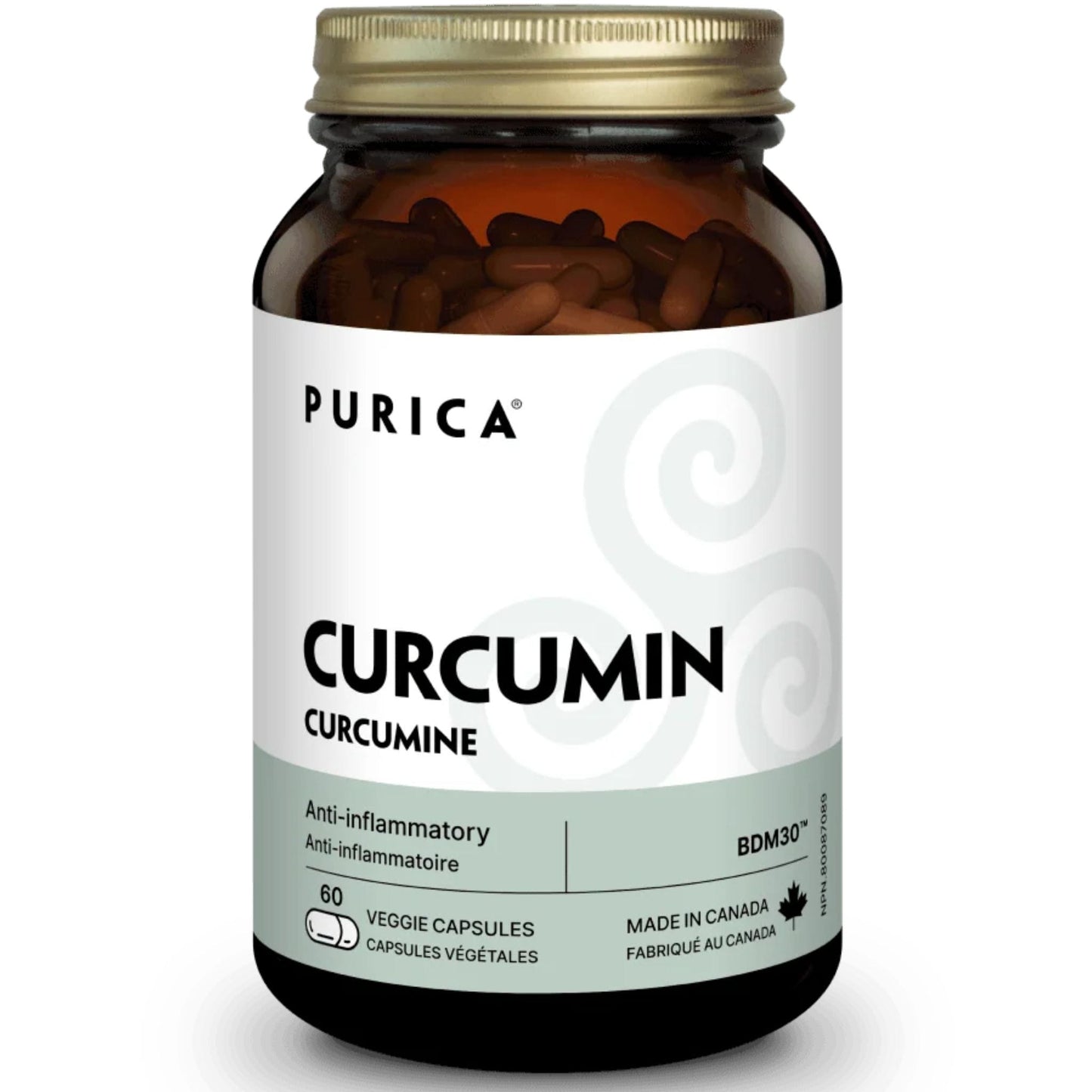 Purica Curcmin BDM50 Pro Strength, 50X Potency of Regular Curcumin Extract, 50% BDMC, Vegetable Capsules
