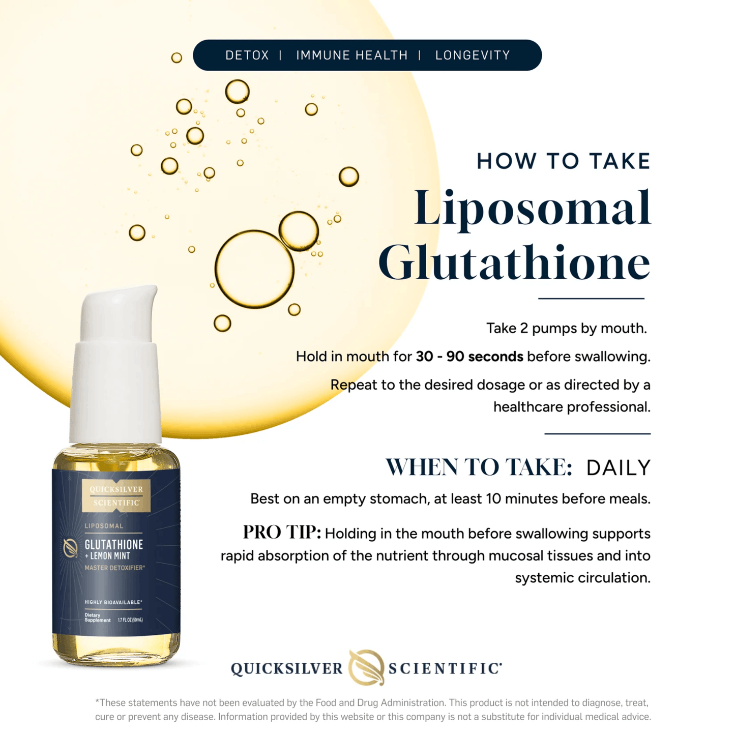 50ml Lemon Mint | Quicksilver Scientific Liposomal Glutathione