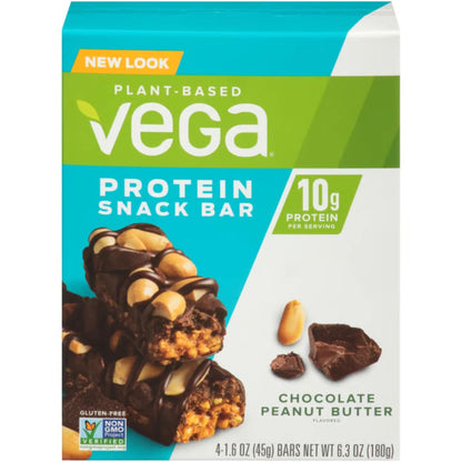 Chocolate Peanut Butter 4x45g | Vega Protein Snack Bar 10g Protein // chocolate peanut butter flavour