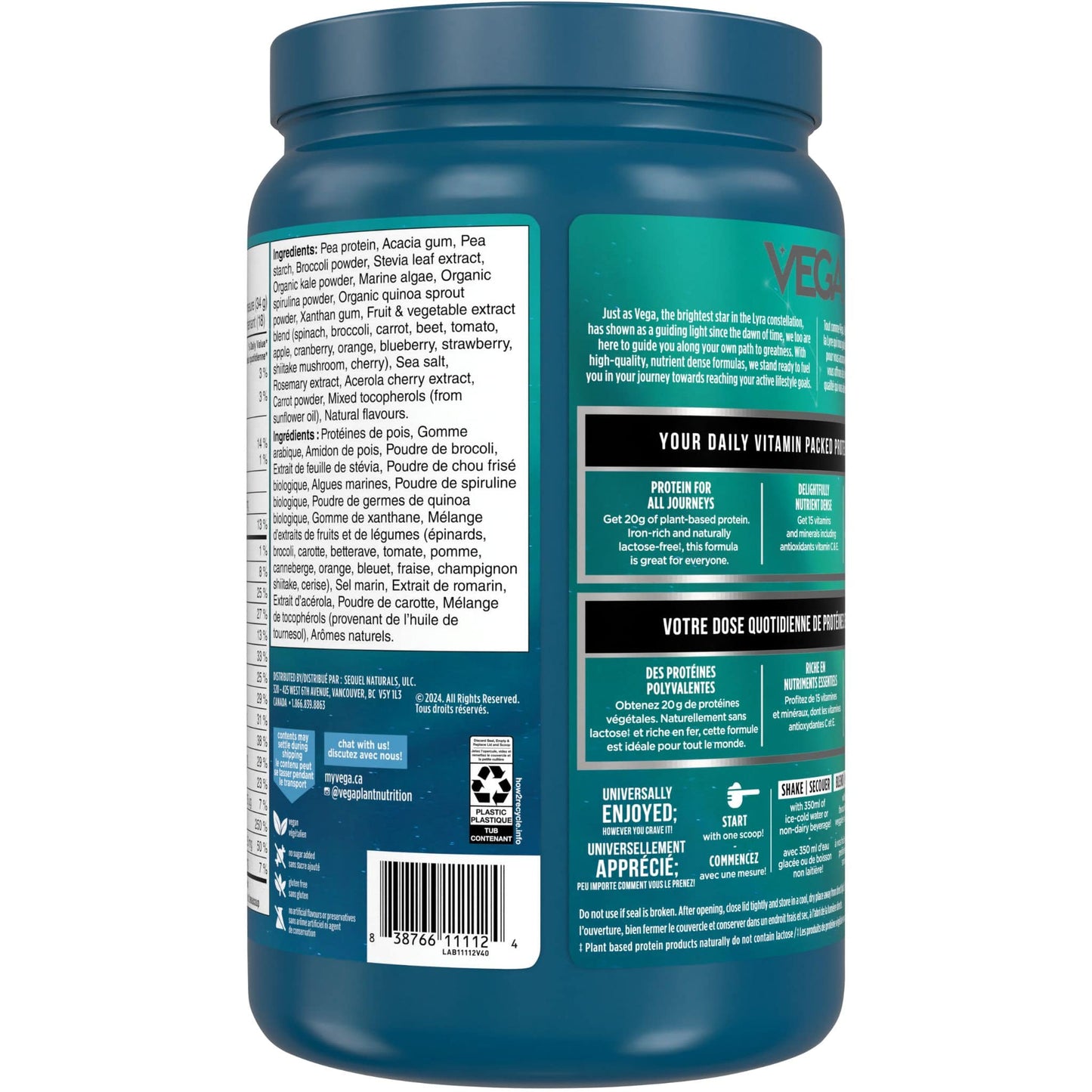 Vanilla Flavour, 619g | VEGA Premium Protein + Nutrition Plant-Based Protein