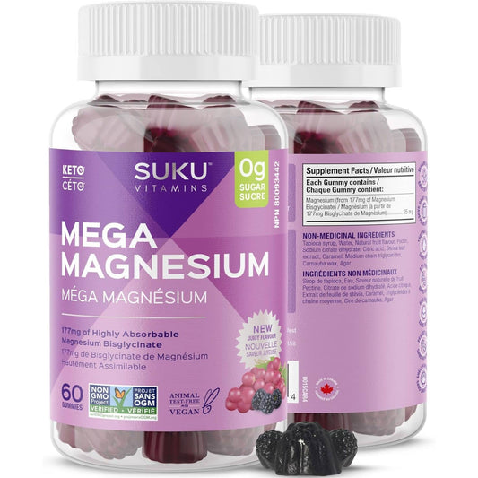 Mixed Berry Flavour, 60 Gummies | Mega Magnesium Gummies (Magnesium Bisglycinate 177mg)