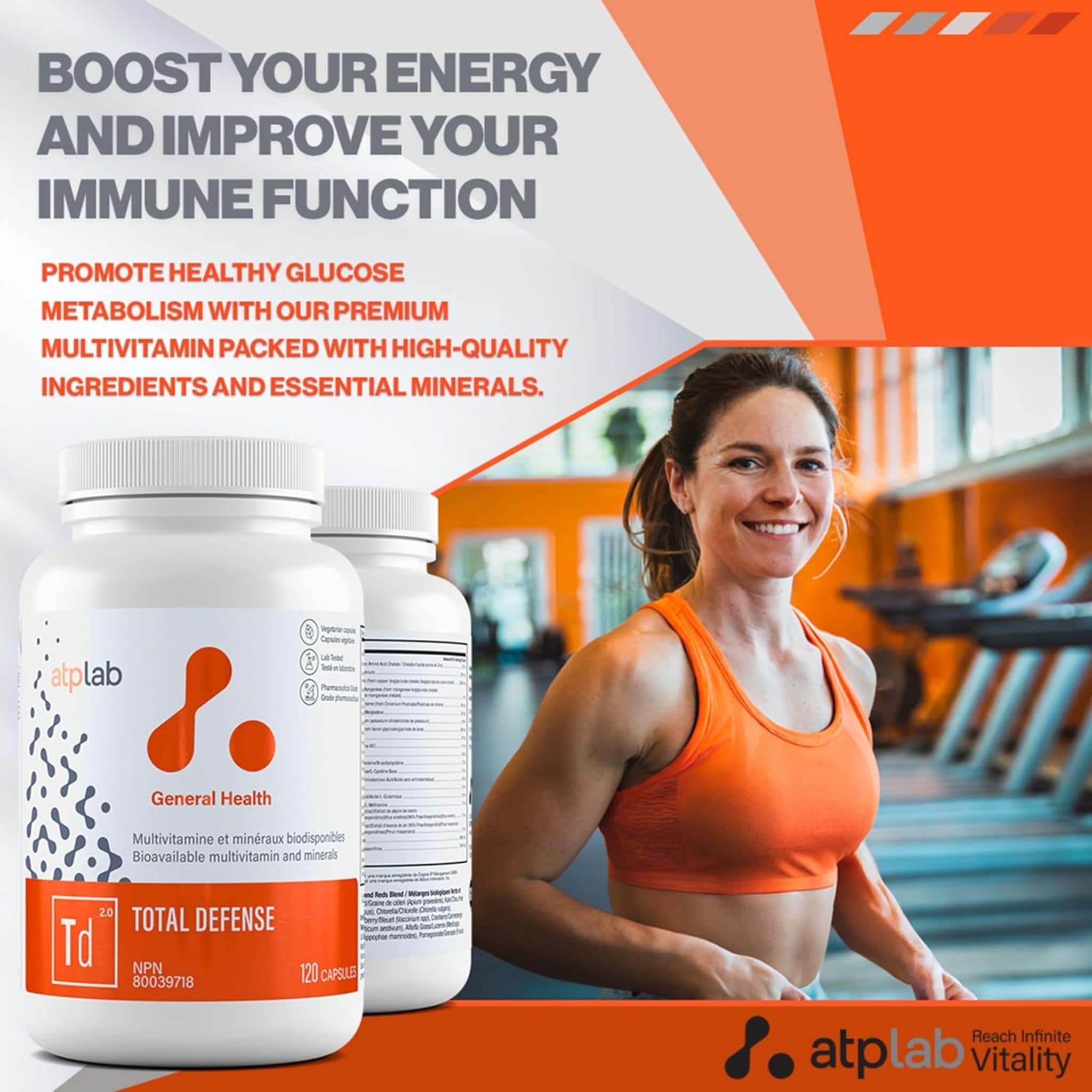 ATP Lab Total Defense, 120 Vegetable Capsules