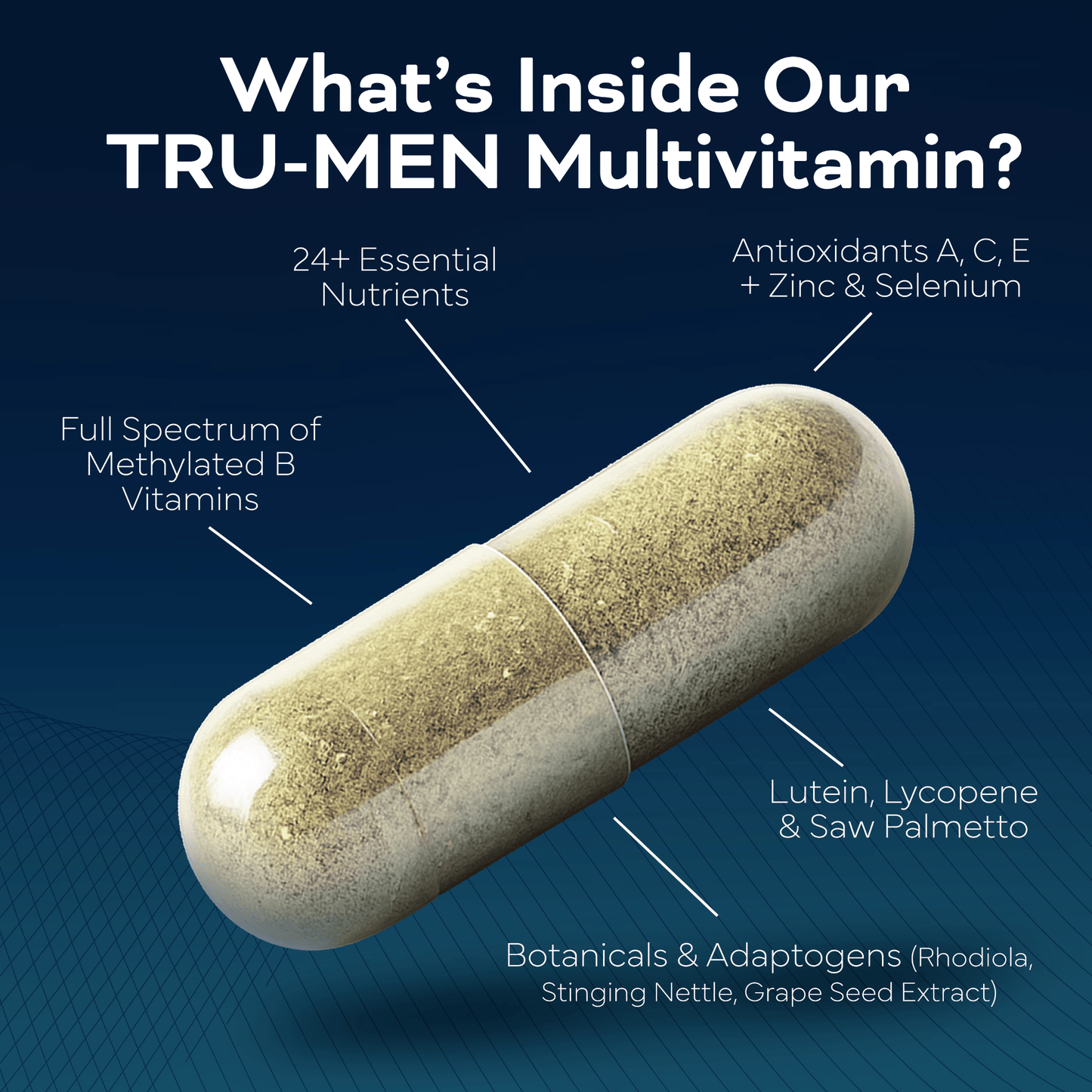 120 Vegetable Capsules | TRUMARK TRU-MEN Methylated Multivitamin Full Spectrum