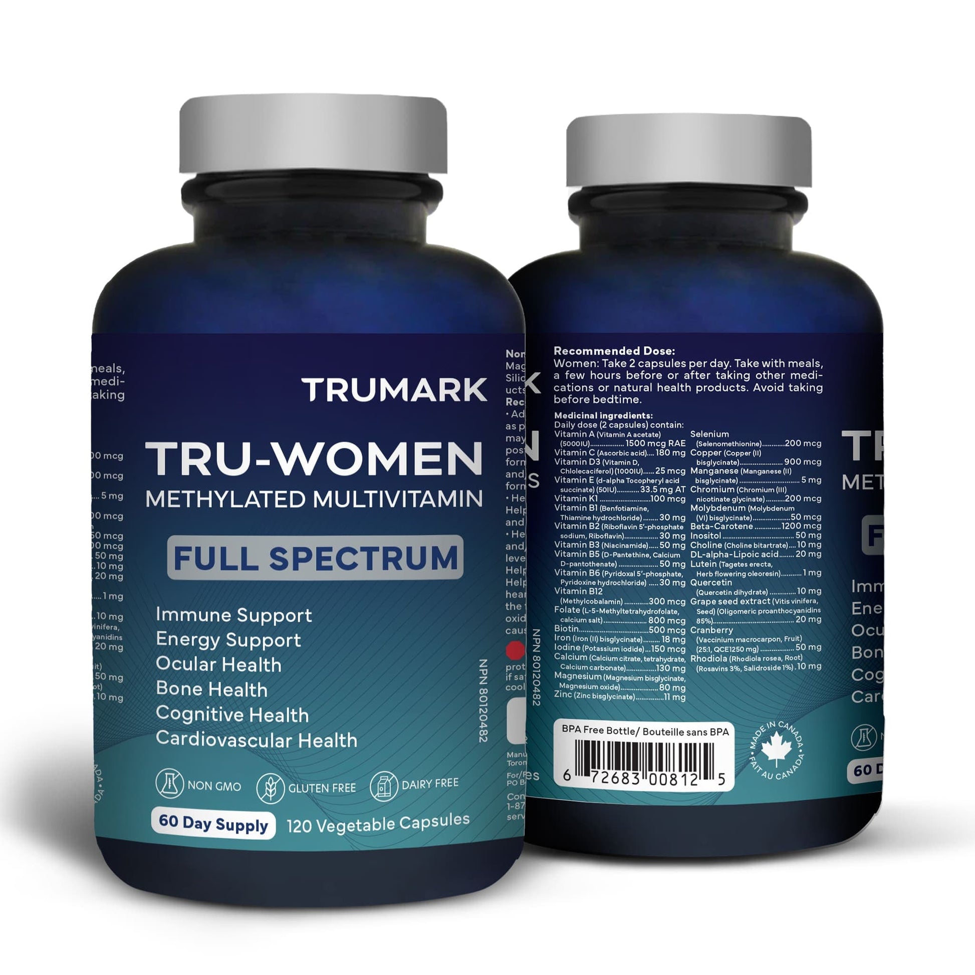 120 Vegetable Capsules | TRUMARK TRU-WOMEN Methylated Multivitamin