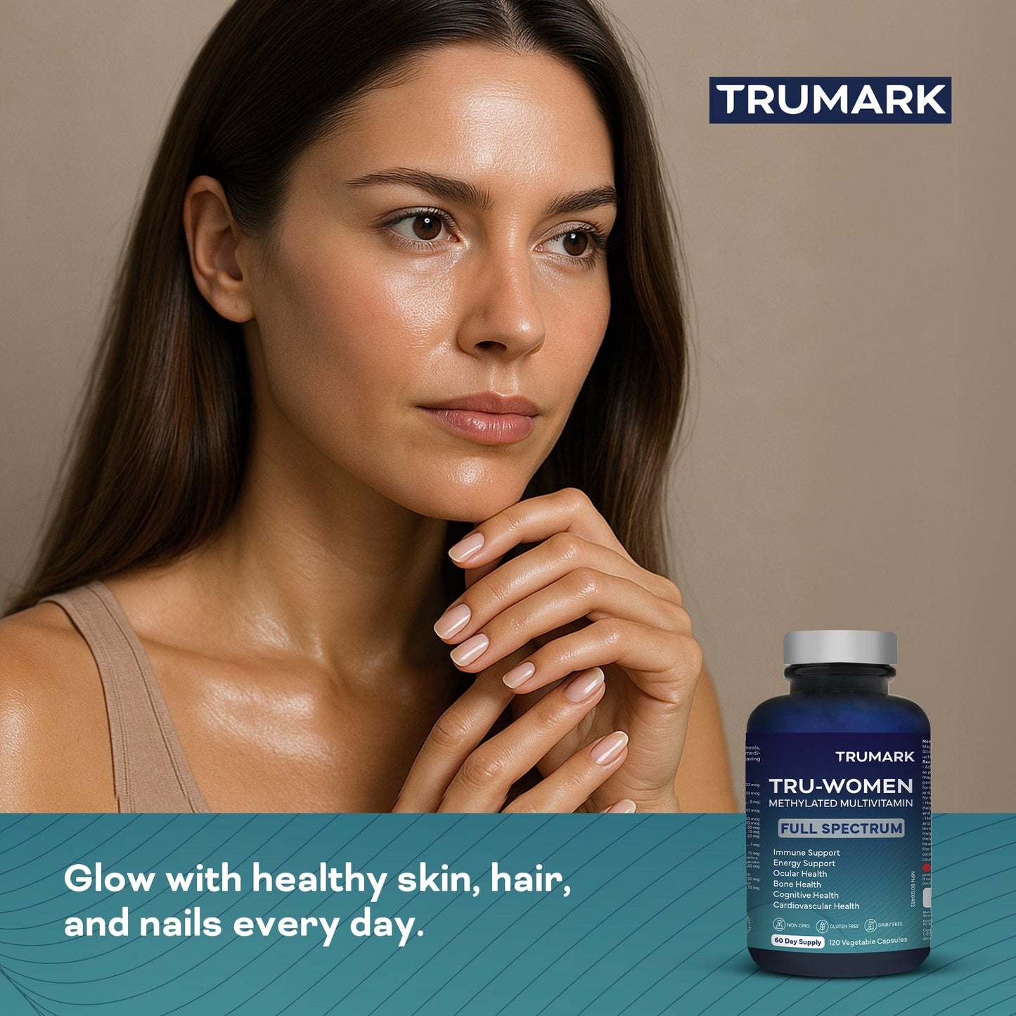 120 Vegetable Capsules | TRUMARK TRU-WOMEN Methylated Multivitamin for Women Lifestyle Image