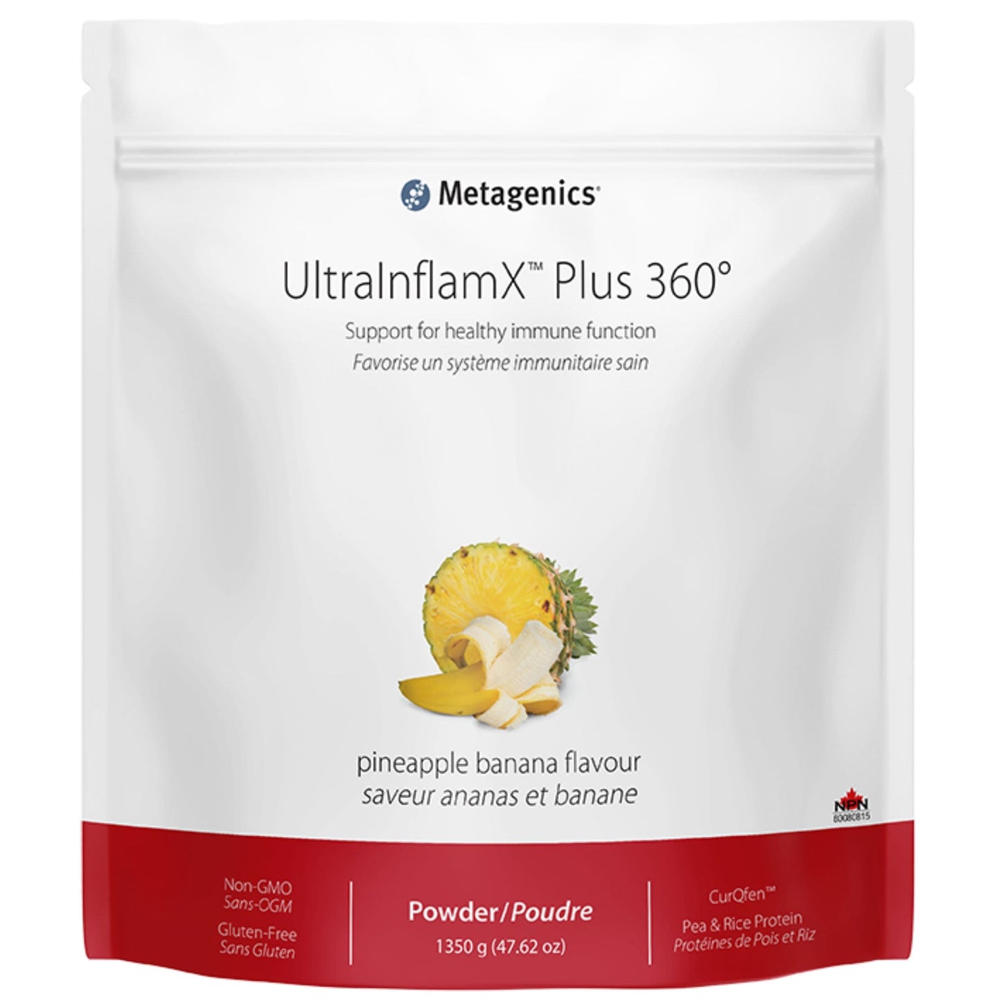 30 Servings Pineapple Banana | Metagenics UltraInflamX Plus 360 Powder // pineapple banana flavour