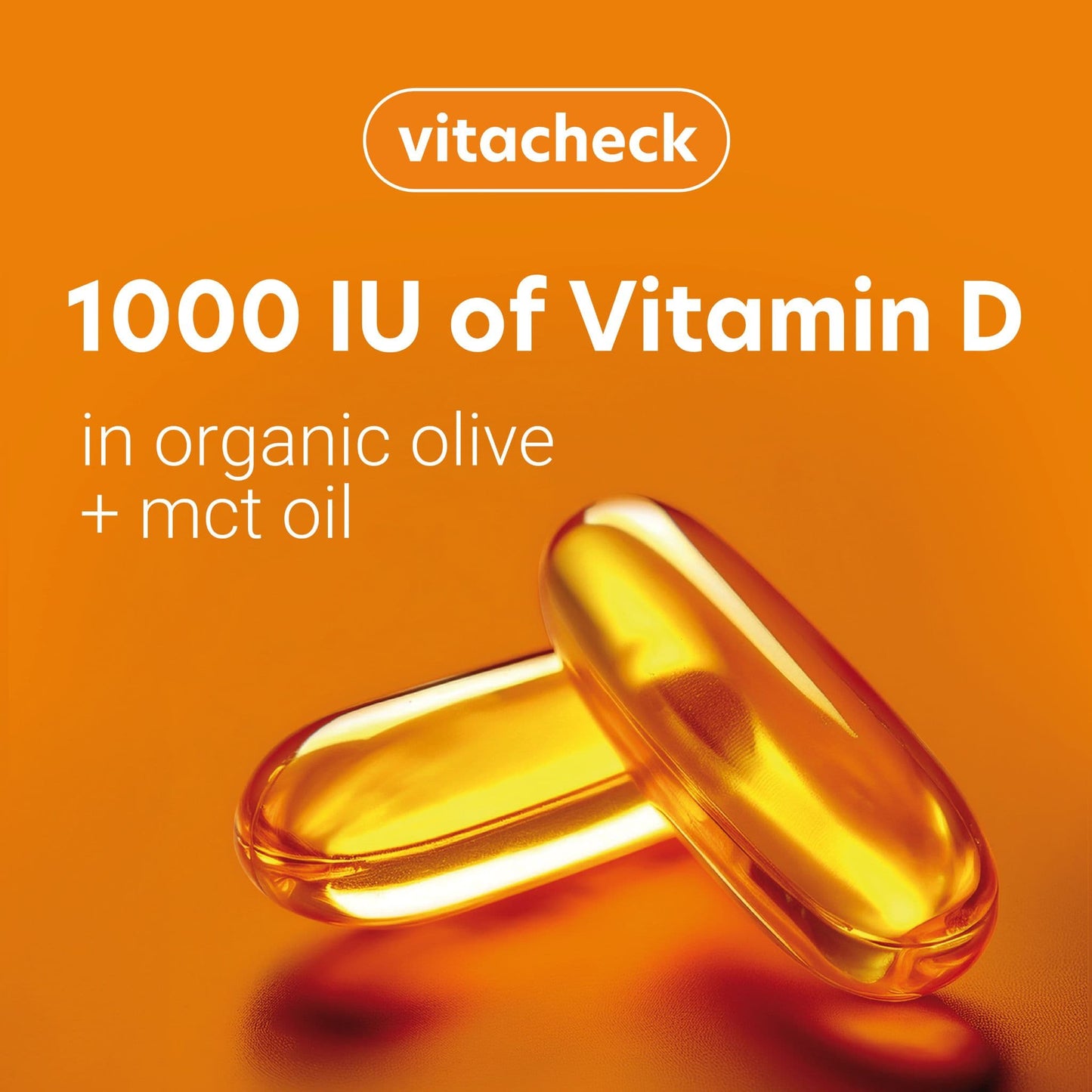 Vitacheck Vitamin D3 1000IU Softgels, In Organic Olive Oil For Better Absorption